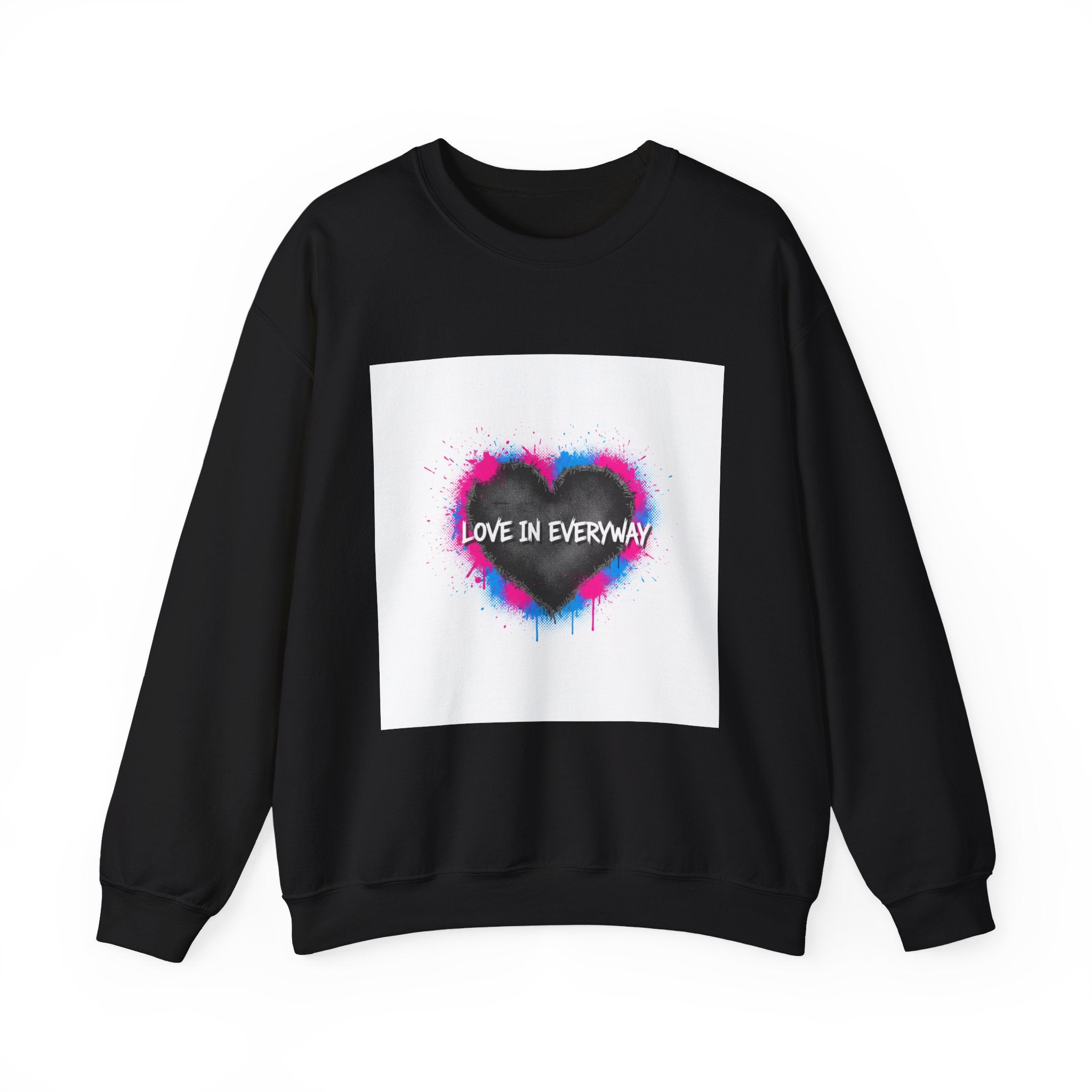 Grunge Heart 'Love in Everyway' Crewneck Sweatshirt | punk heart design