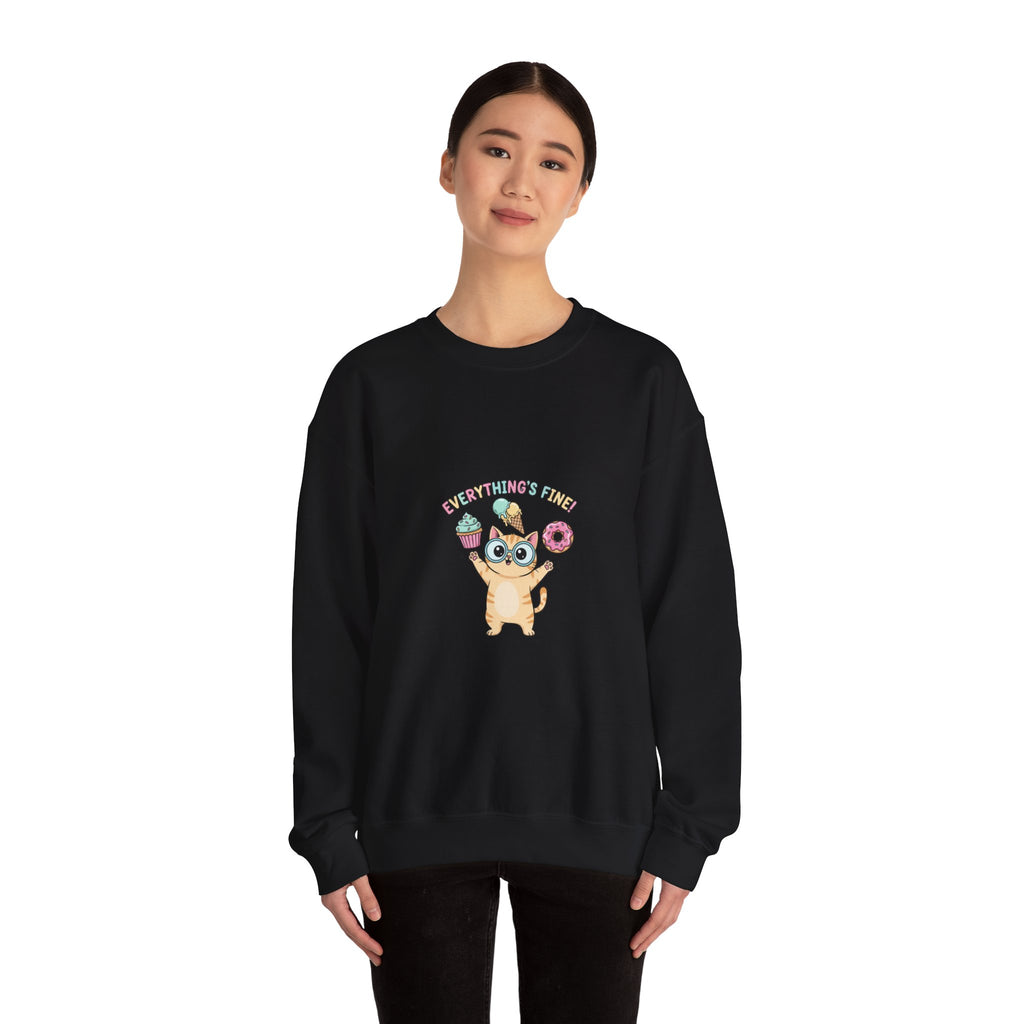 Cute Chaos Cat Sweatshirt | mildly unhinged, whimsical weird, pastel kawaii