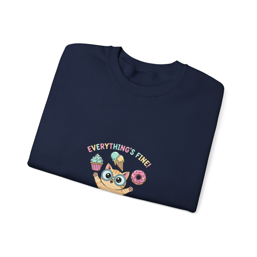 Cute Chaos Cat Sweatshirt | mildly unhinged, whimsical weird, pastel kawaii
