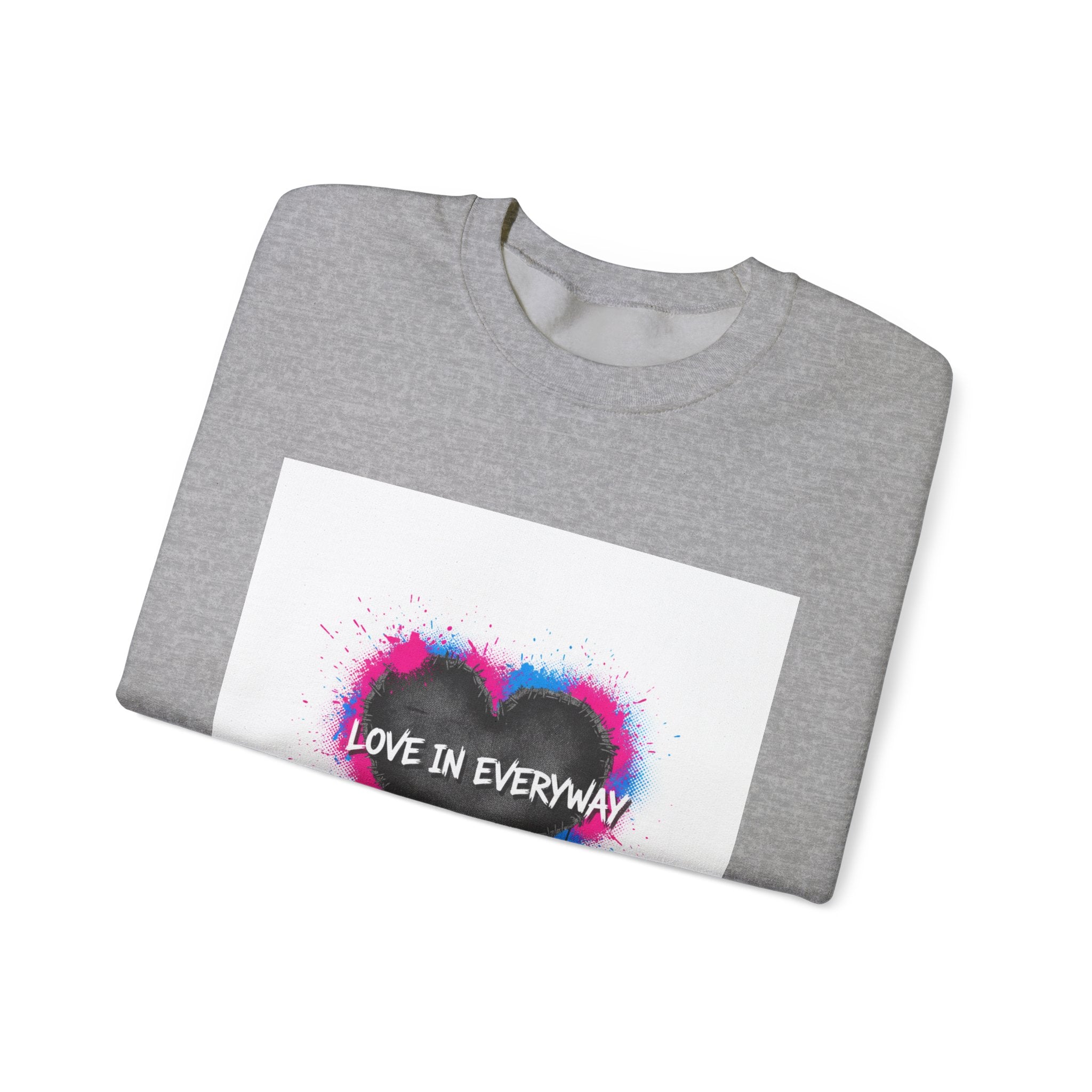 Grunge Heart 'Love in Everyway' Crewneck Sweatshirt | punk heart design