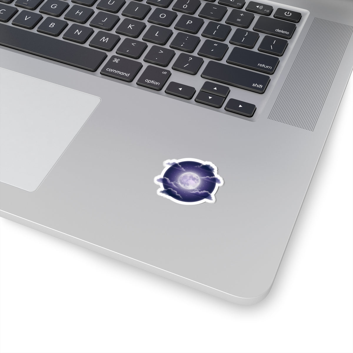 Luminous Moon Nightscape Kiss-Cut Sticker | Afterlight Aesthetic, Cosmic Floral Vibe