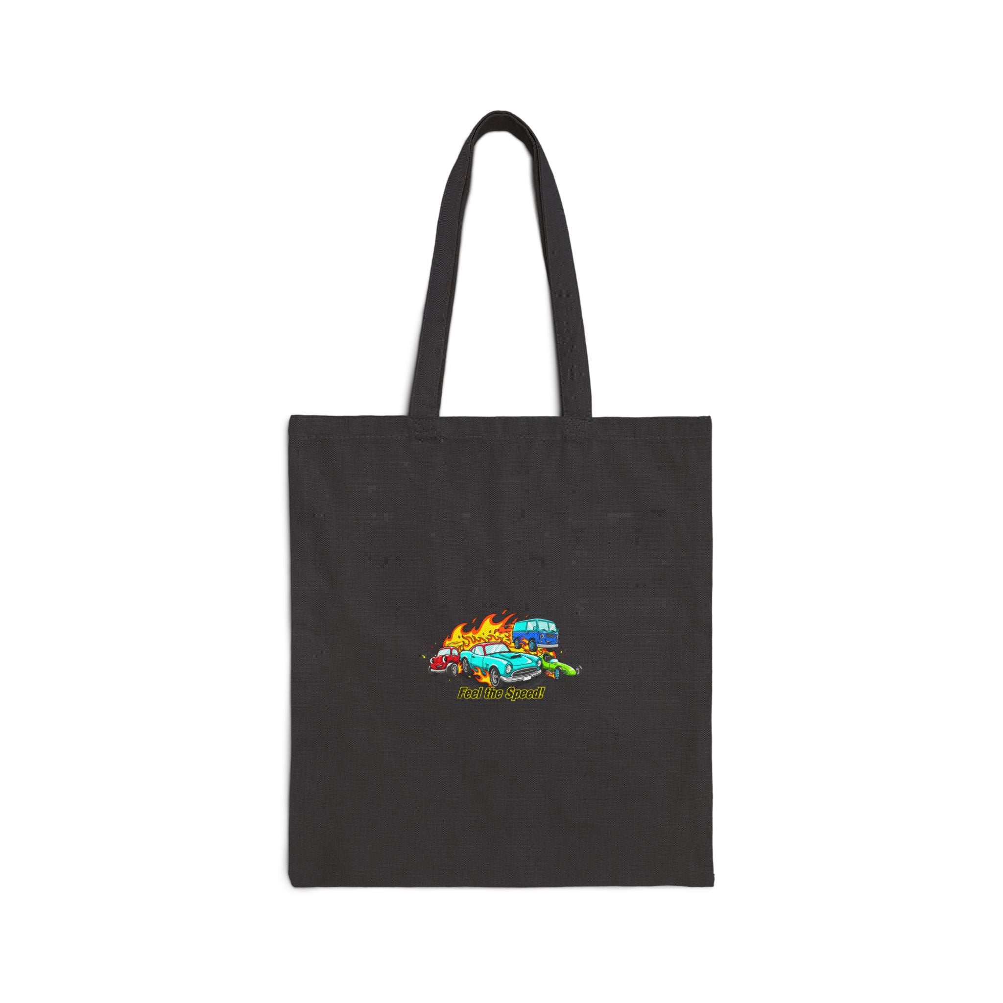 Retro Cartoon Dragster Tote | vintage car illustration, racing flames