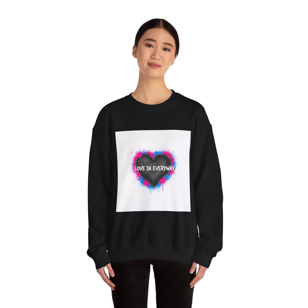 Grunge Heart 'Love in Everyway' Crewneck Sweatshirt | punk heart design