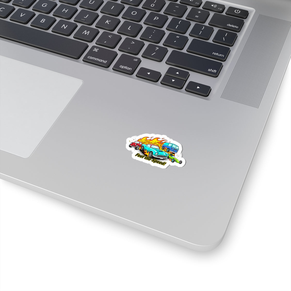 Retro Racing Flames Kiss-Cut Stickers | Cartoon Vintage Car Illustration