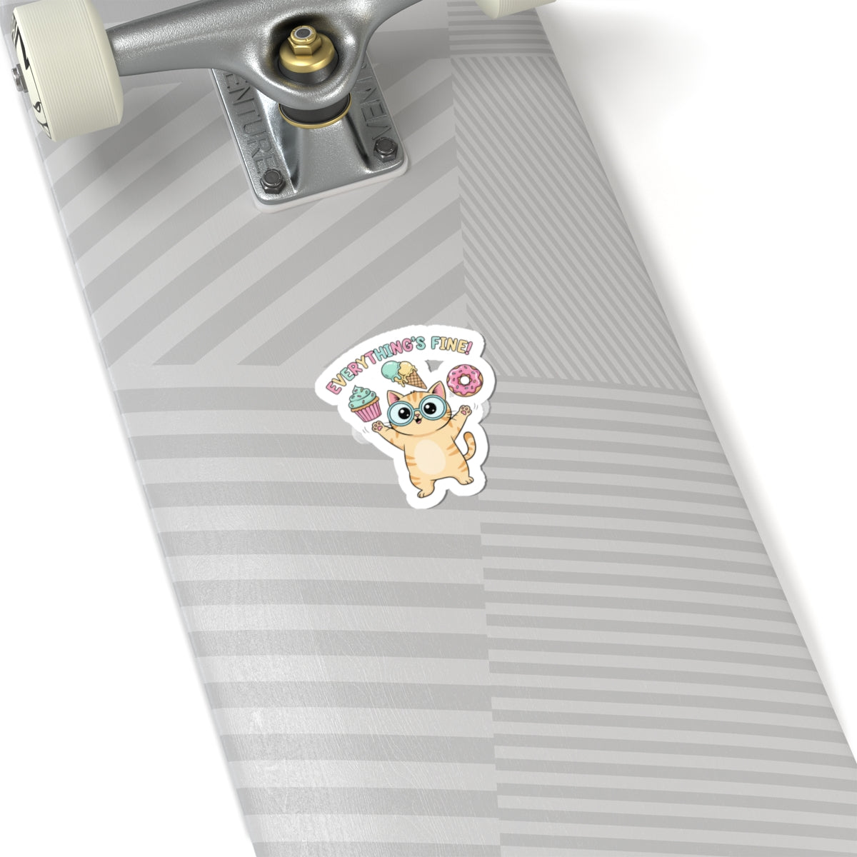 Everything's Fine Cat Sticker | mildly unhinged cute, chaotic kawaii