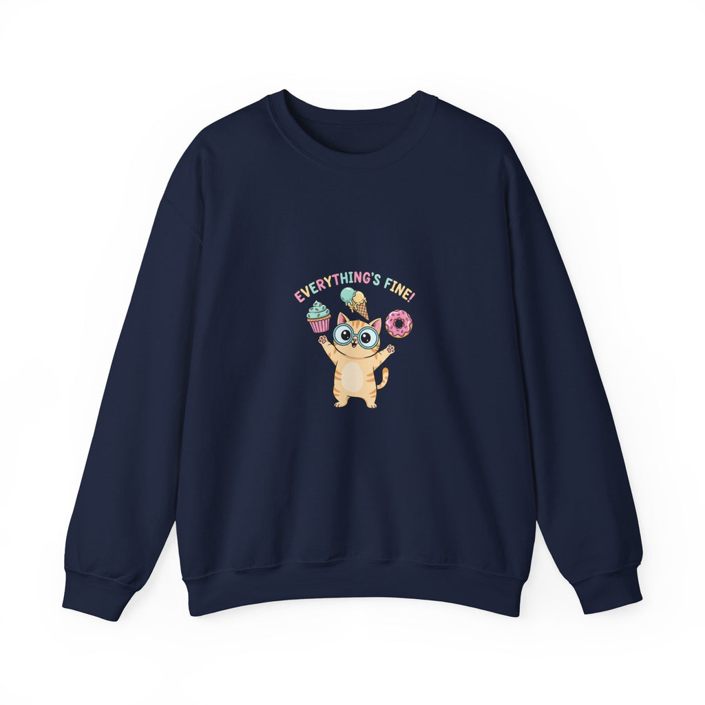 Cute Chaos Cat Sweatshirt | mildly unhinged, whimsical weird, pastel kawaii
