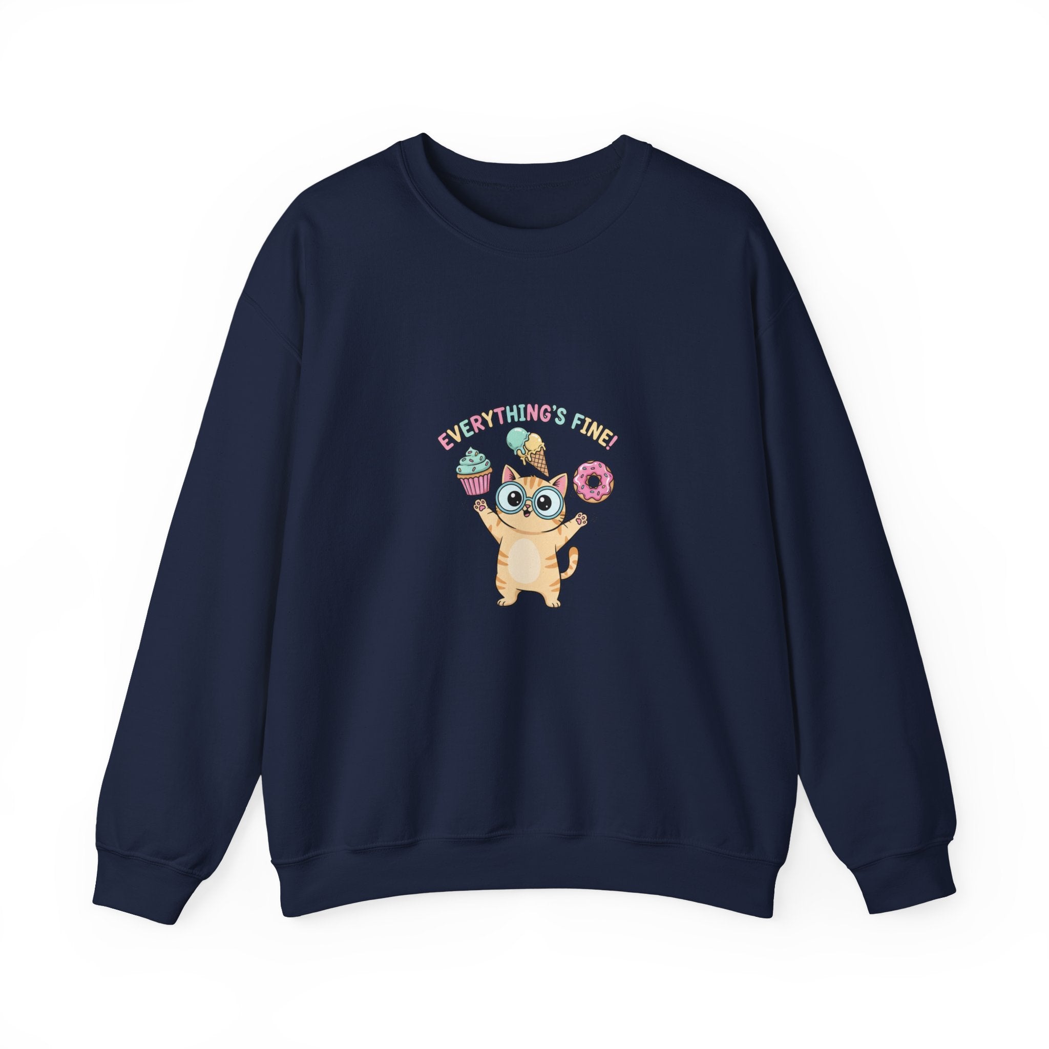 Cute Chaos Cat Sweatshirt | mildly unhinged, whimsical weird, pastel kawaii