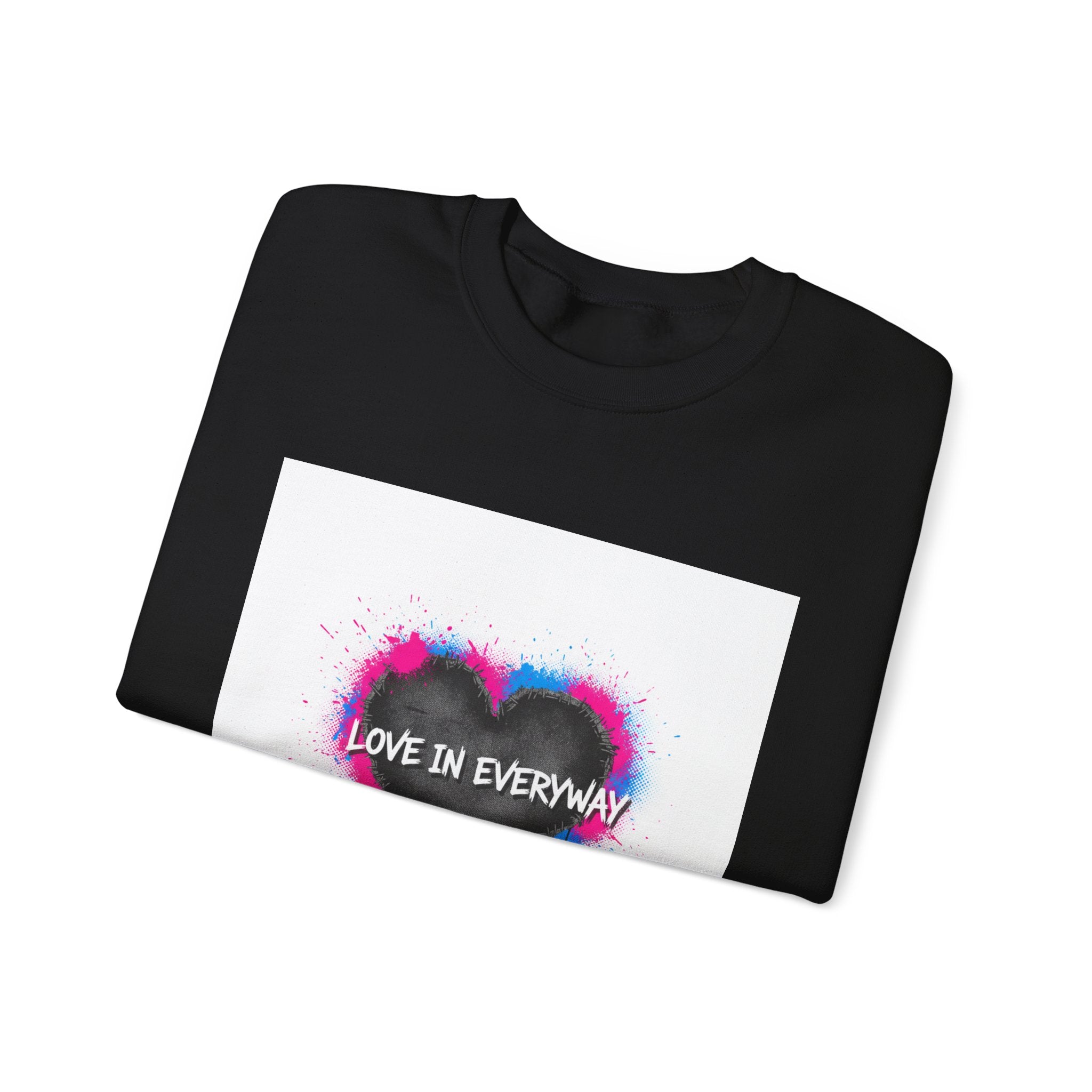 Grunge Heart 'Love in Everyway' Crewneck Sweatshirt | punk heart design