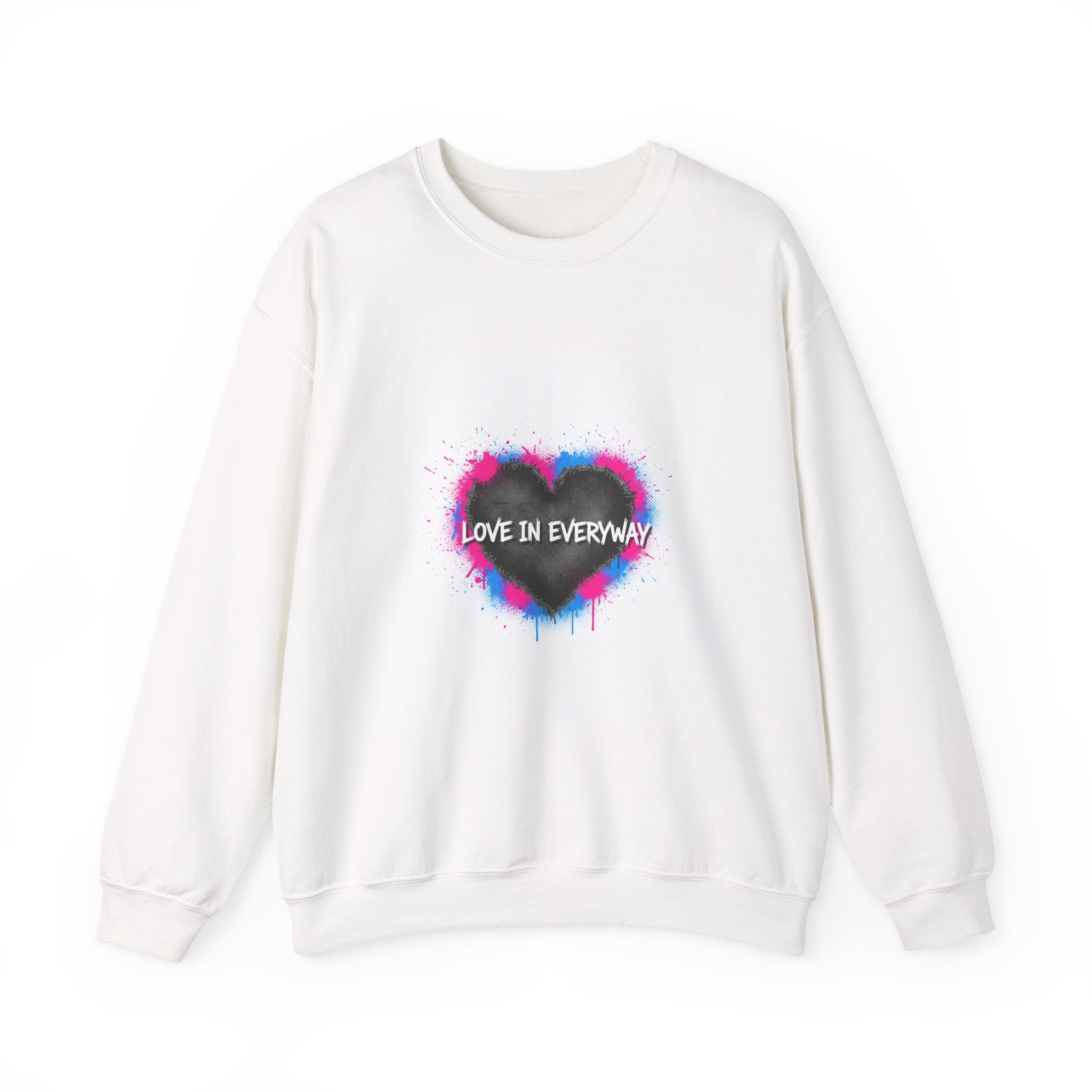Grunge Heart 'Love in Everyway' Crewneck Sweatshirt | punk heart design