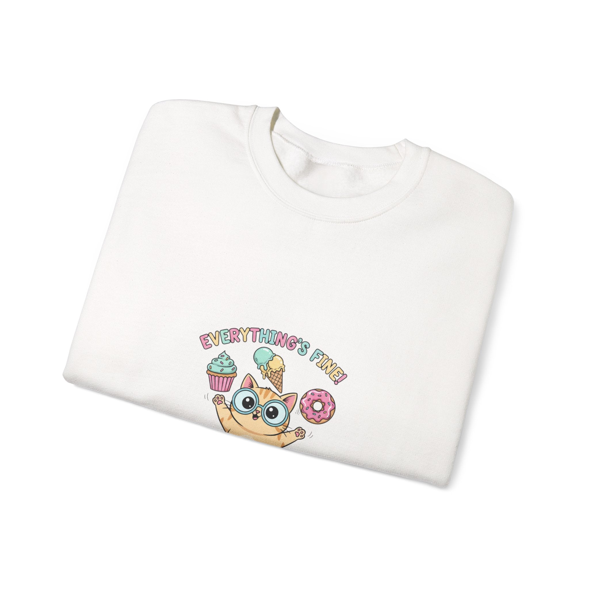 Cute Chaos Cat Sweatshirt | mildly unhinged, whimsical weird, pastel kawaii