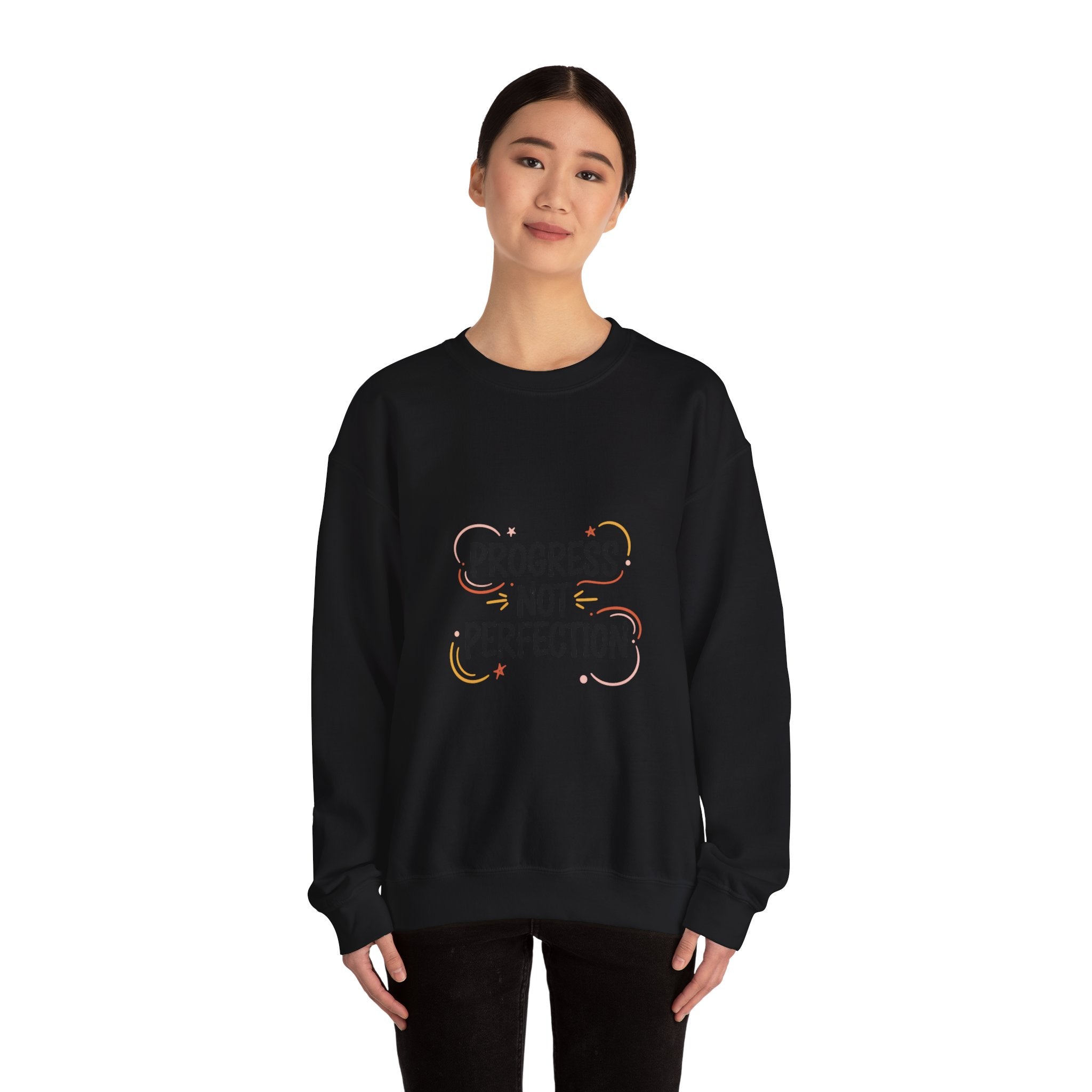 Progress Not Perfection Sweatshirt | handwritten marker font, brush script style