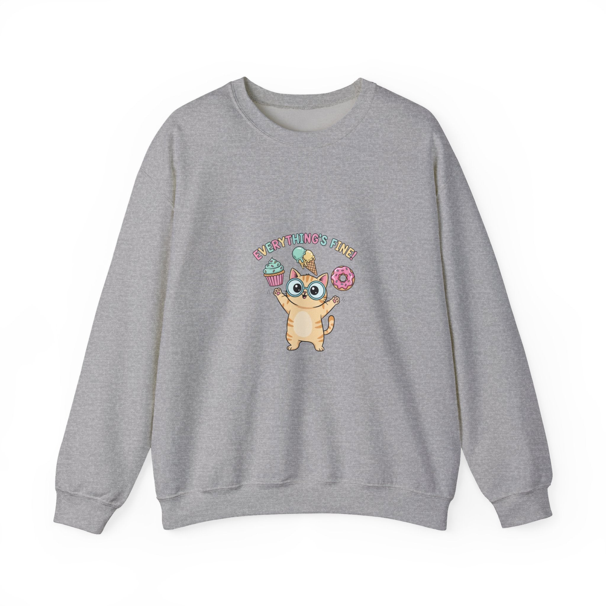 Cute Chaos Cat Sweatshirt | mildly unhinged, whimsical weird, pastel kawaii