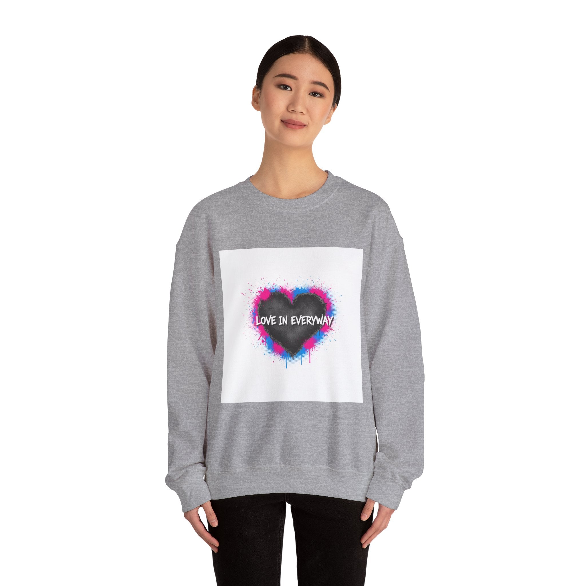 Grunge Heart 'Love in Everyway' Crewneck Sweatshirt | punk heart design