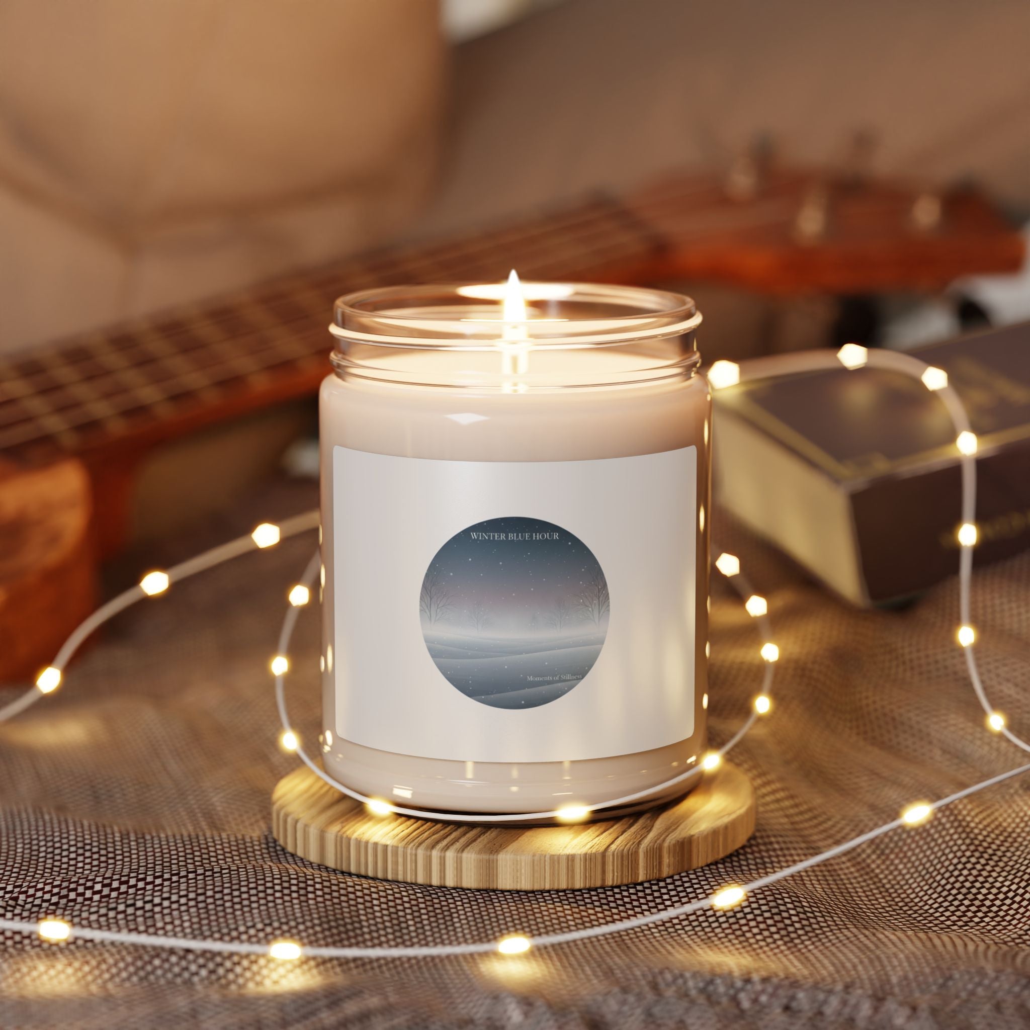 Blue Hour Winter Cityscape Candle | Twilight Aesthetic, Soft-Focus Night