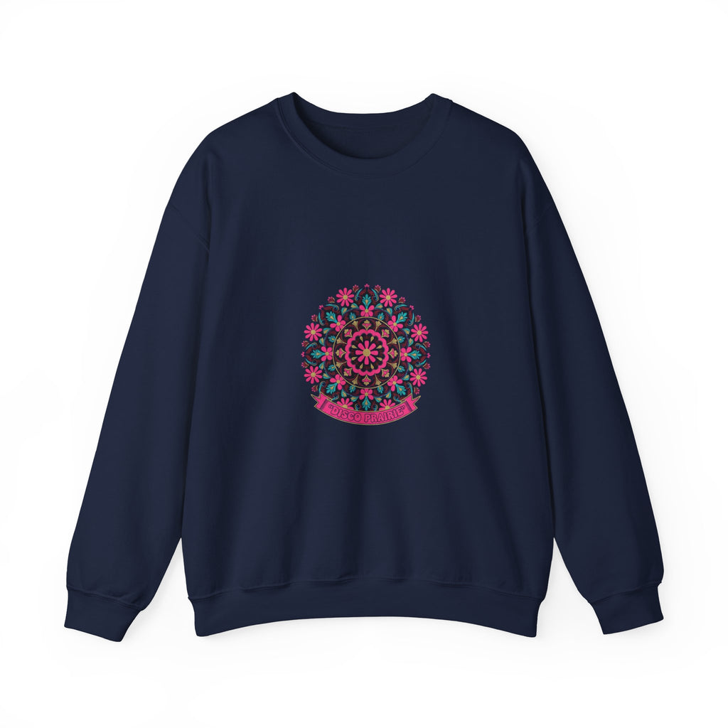 Disco Floral Paisley Mandala Crewneck Sweatshirt | 70s Revival Retro Party