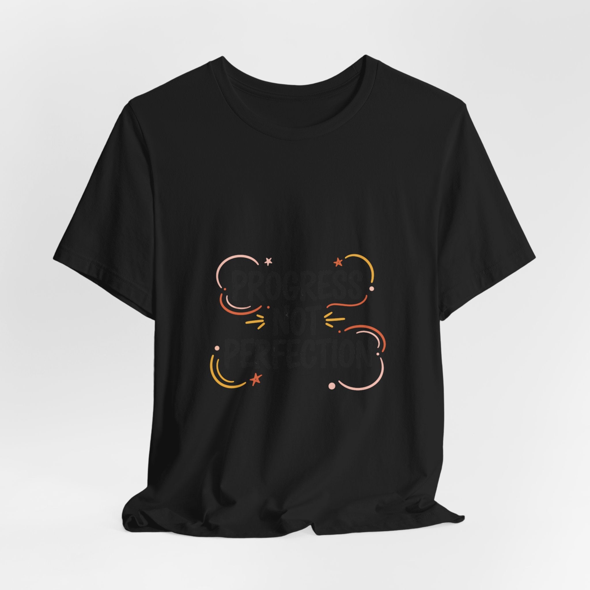 Progress Not Perfection Tee | marker font shirt, brush script tee