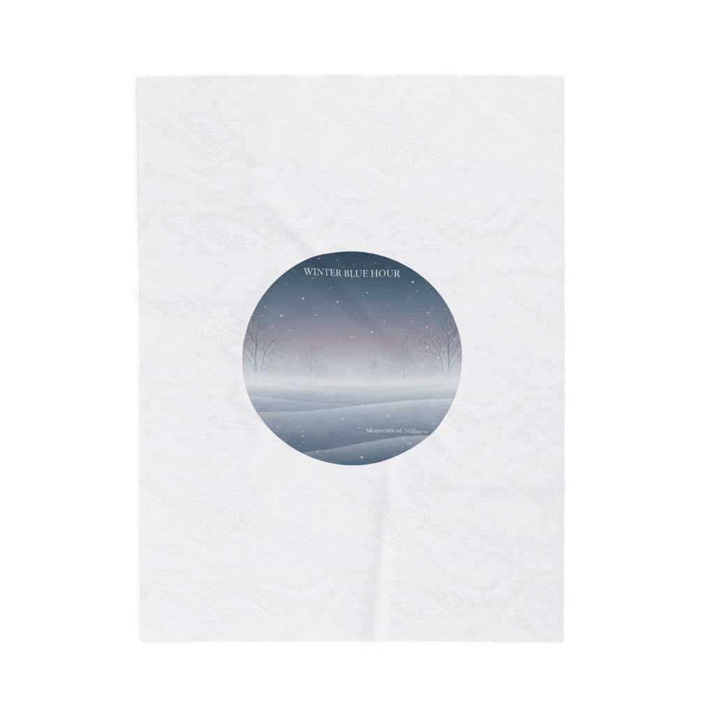 Blue Hour Winter Circle, Velveteen Blanket | twilight aesthetic, moody winter