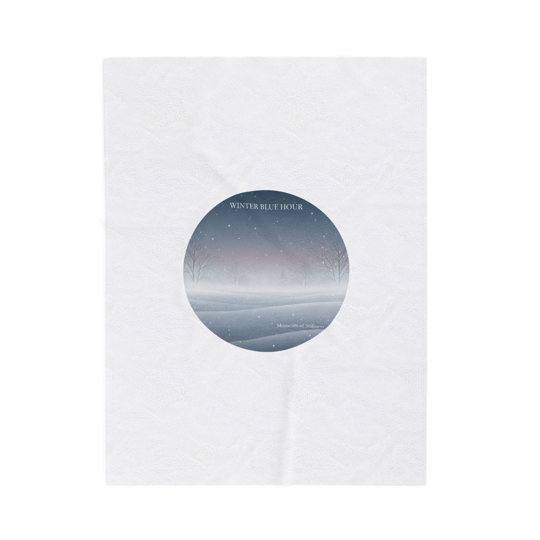 Blue Hour Winter Circle, Velveteen Blanket | twilight aesthetic, moody winter