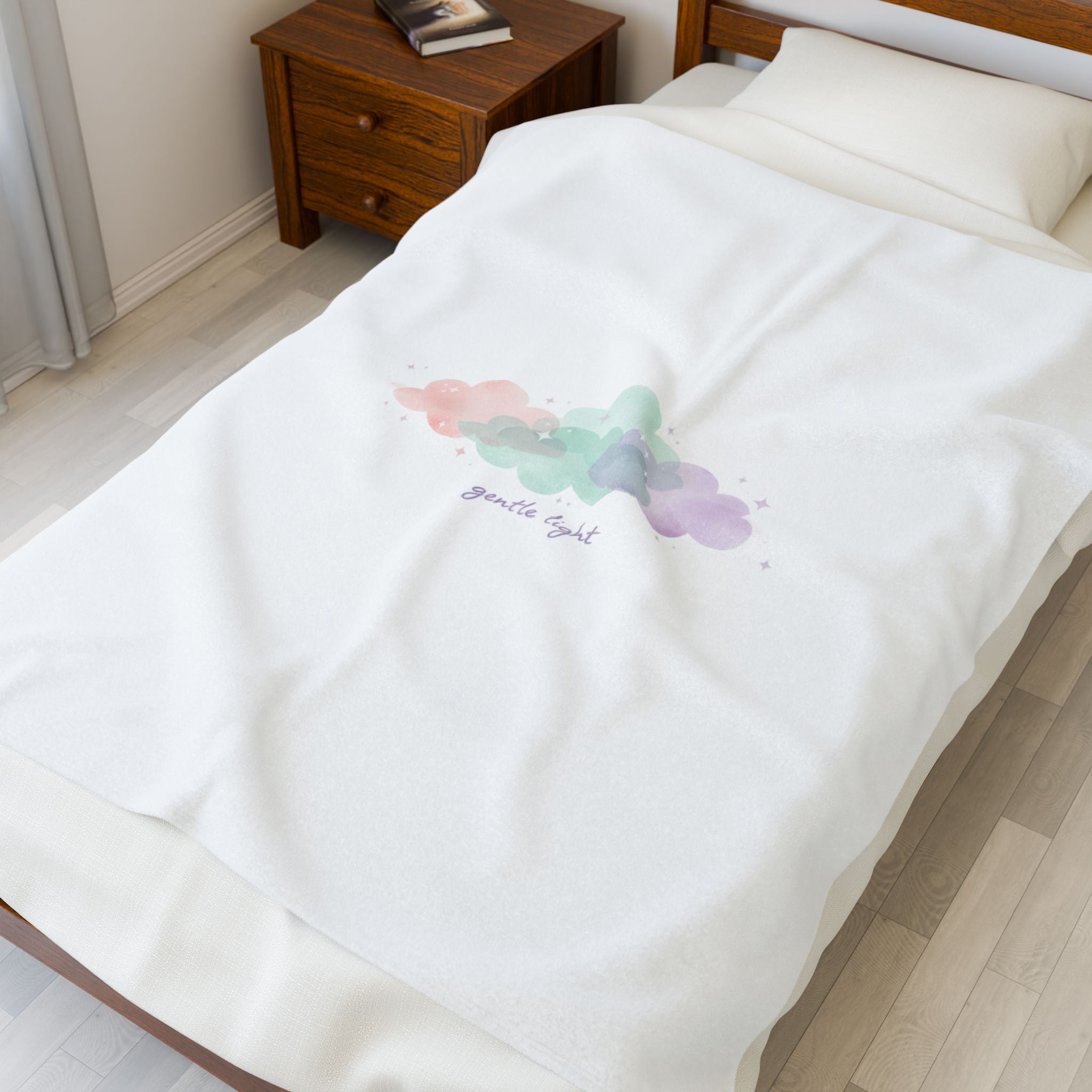 dreamy pastel cloud gradient Velveteen Plush Blanket | pastel winter design, soft spring vibe