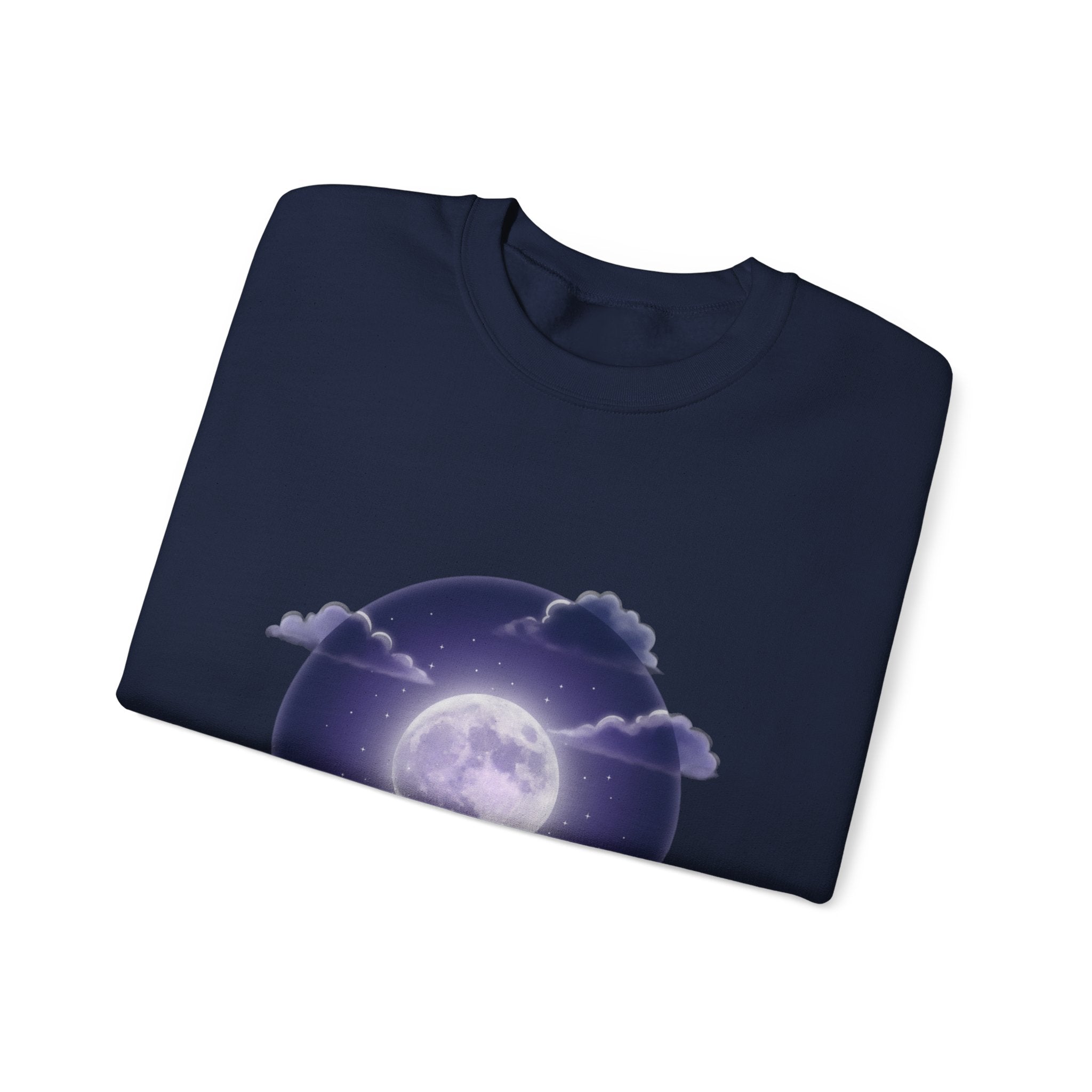 Luminous Moon Nightscape Crewneck, Afterlight Aesthetic, Night Bloom Sweatshirt