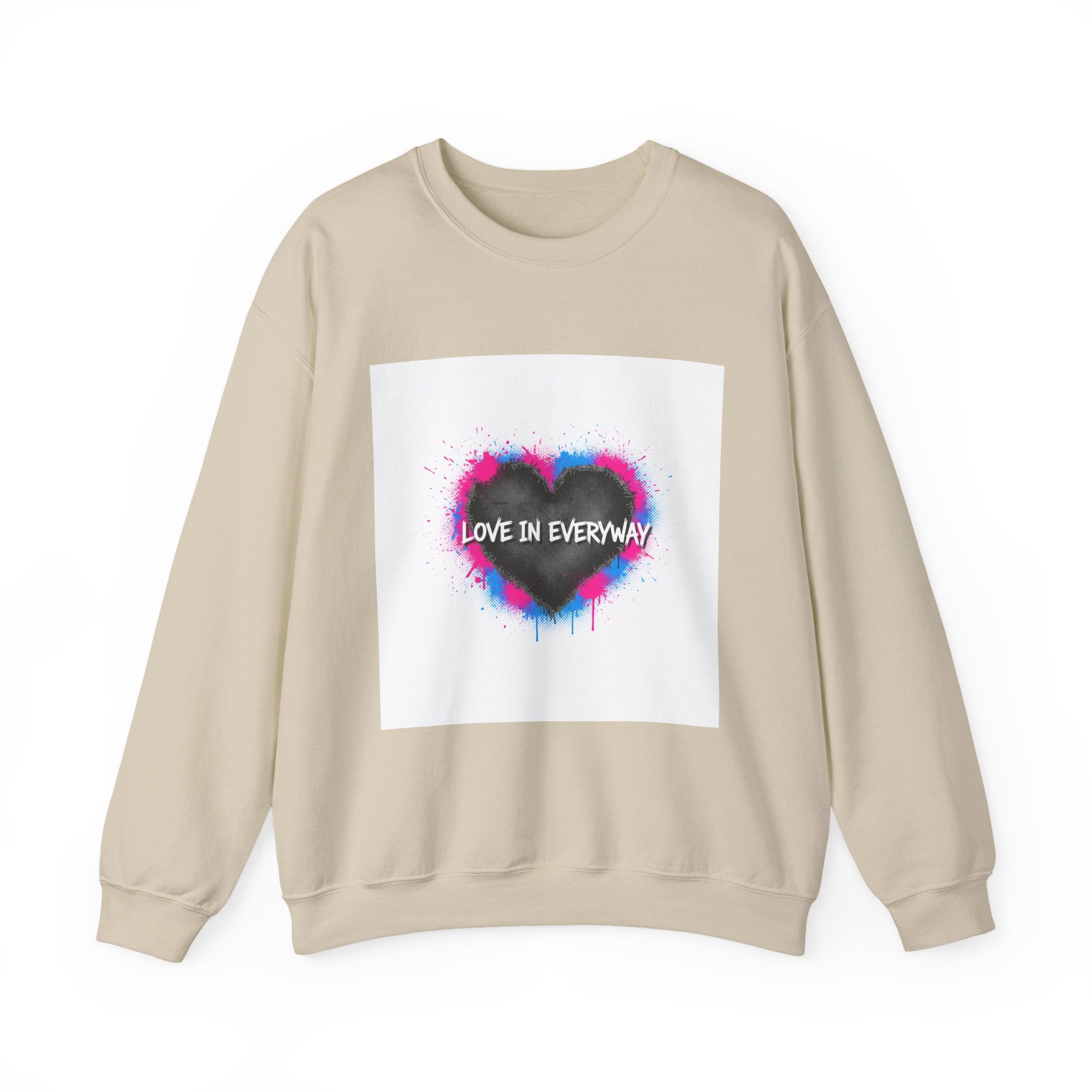 Grunge Heart 'Love in Everyway' Crewneck Sweatshirt | punk heart design
