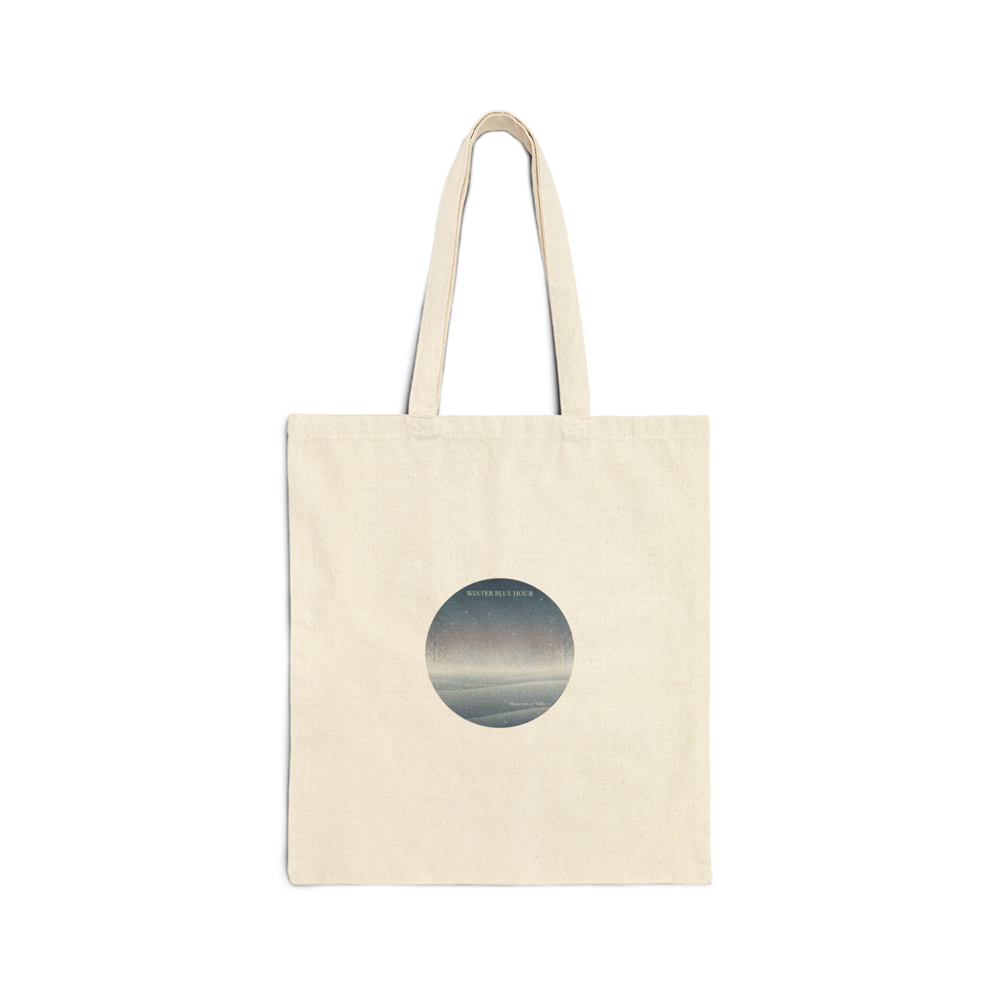 Blue Hour Winter Circle Tote | twilight aesthetic, soft-focus night