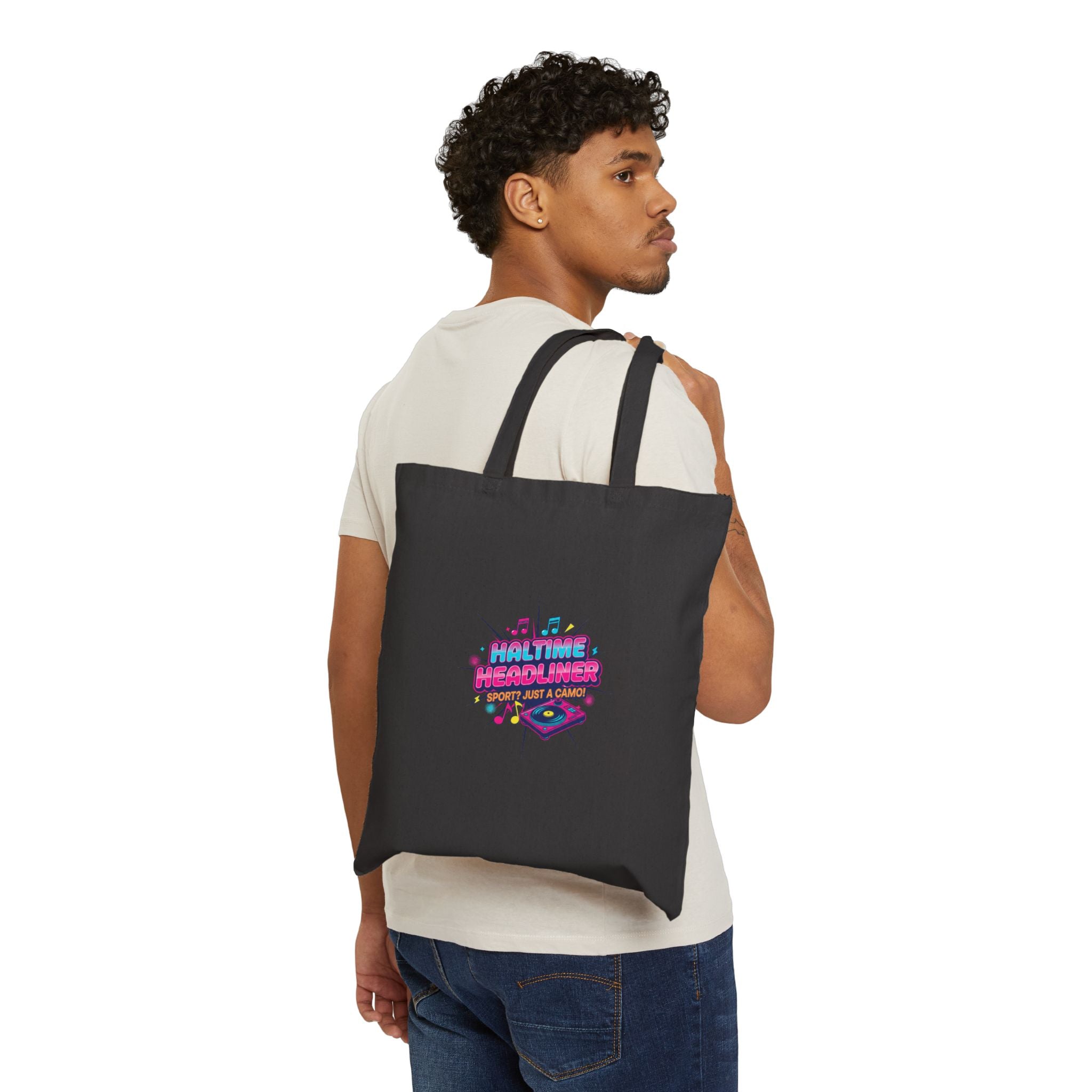 Halftime Headliner Neon Concert Tote | big game music joke, halftime meme