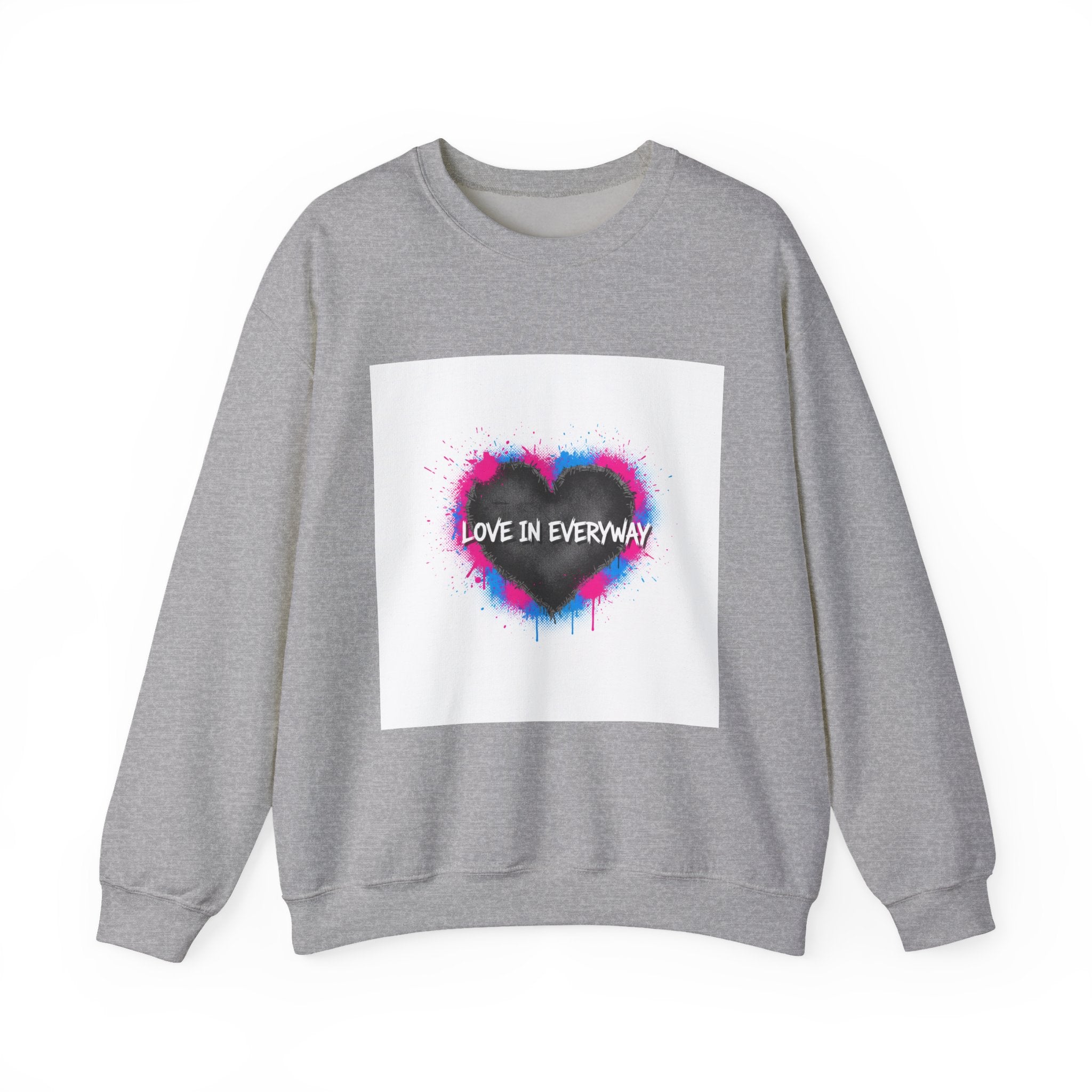 Grunge Heart 'Love in Everyway' Crewneck Sweatshirt | punk heart design