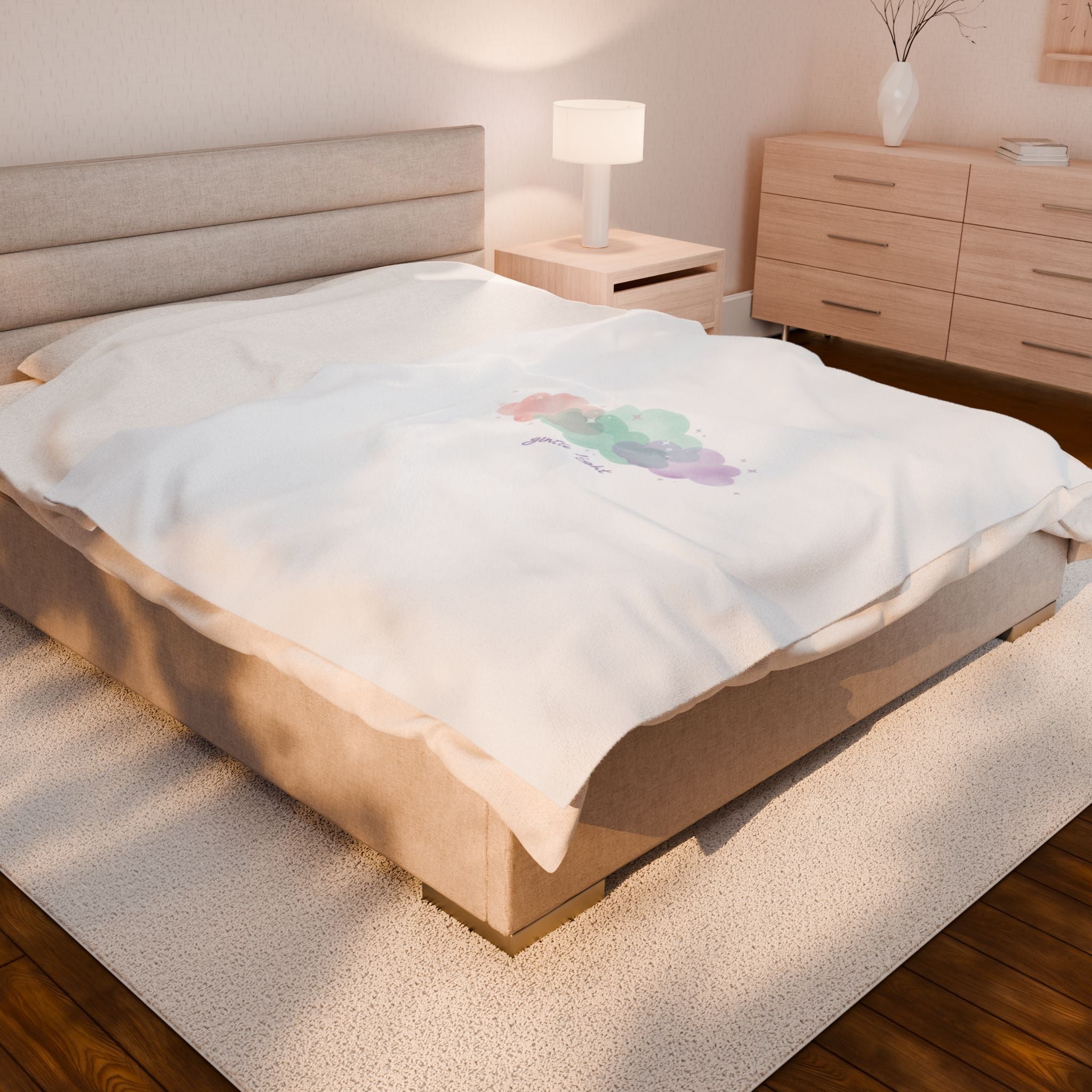 dreamy pastel cloud gradient Velveteen Plush Blanket | pastel winter design, soft spring vibe