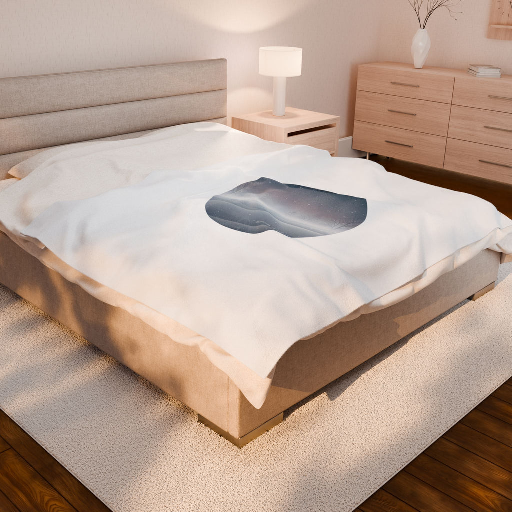 Blue Hour Winter Circle, Velveteen Blanket | twilight aesthetic, moody winter