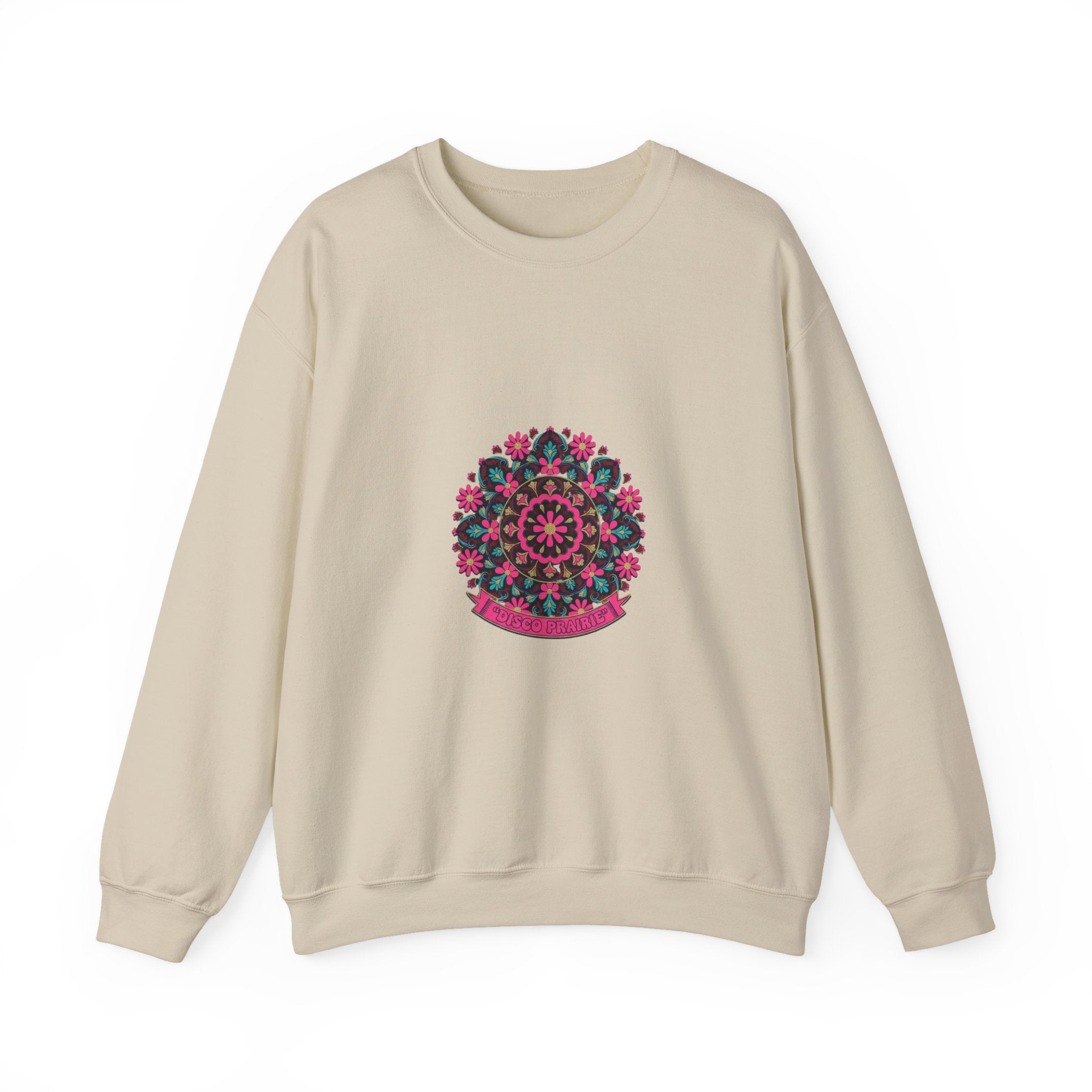 Disco Floral Paisley Mandala Crewneck Sweatshirt | 70s Revival Retro Party