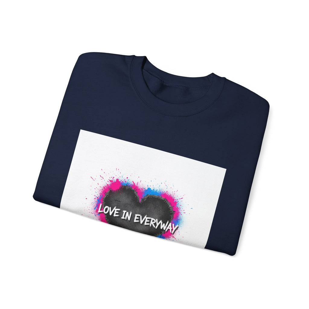 Grunge Heart 'Love in Everyway' Crewneck Sweatshirt | punk heart design