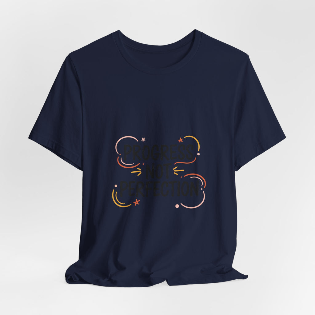 Progress Not Perfection Tee | marker font shirt, brush script tee