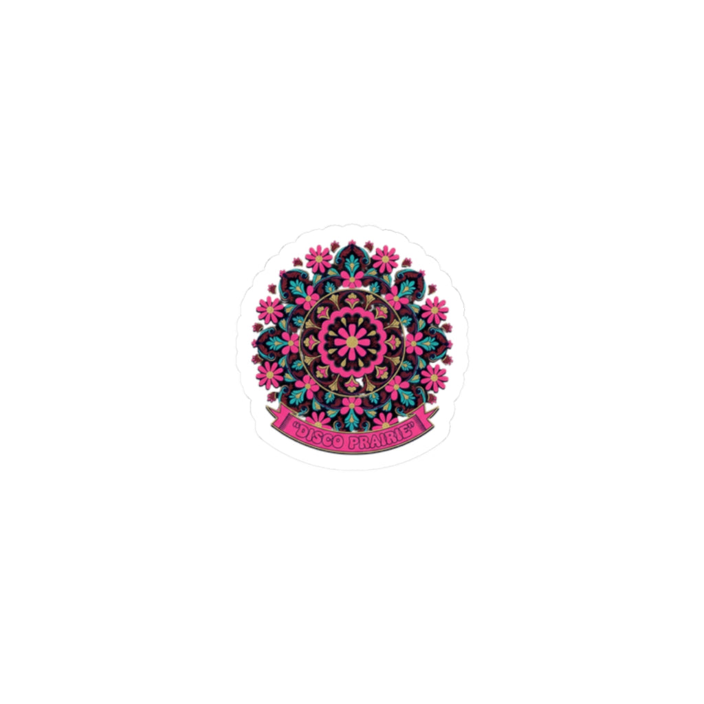 Disco Floral Mandala Sticker | disco florals, vintage paisley print