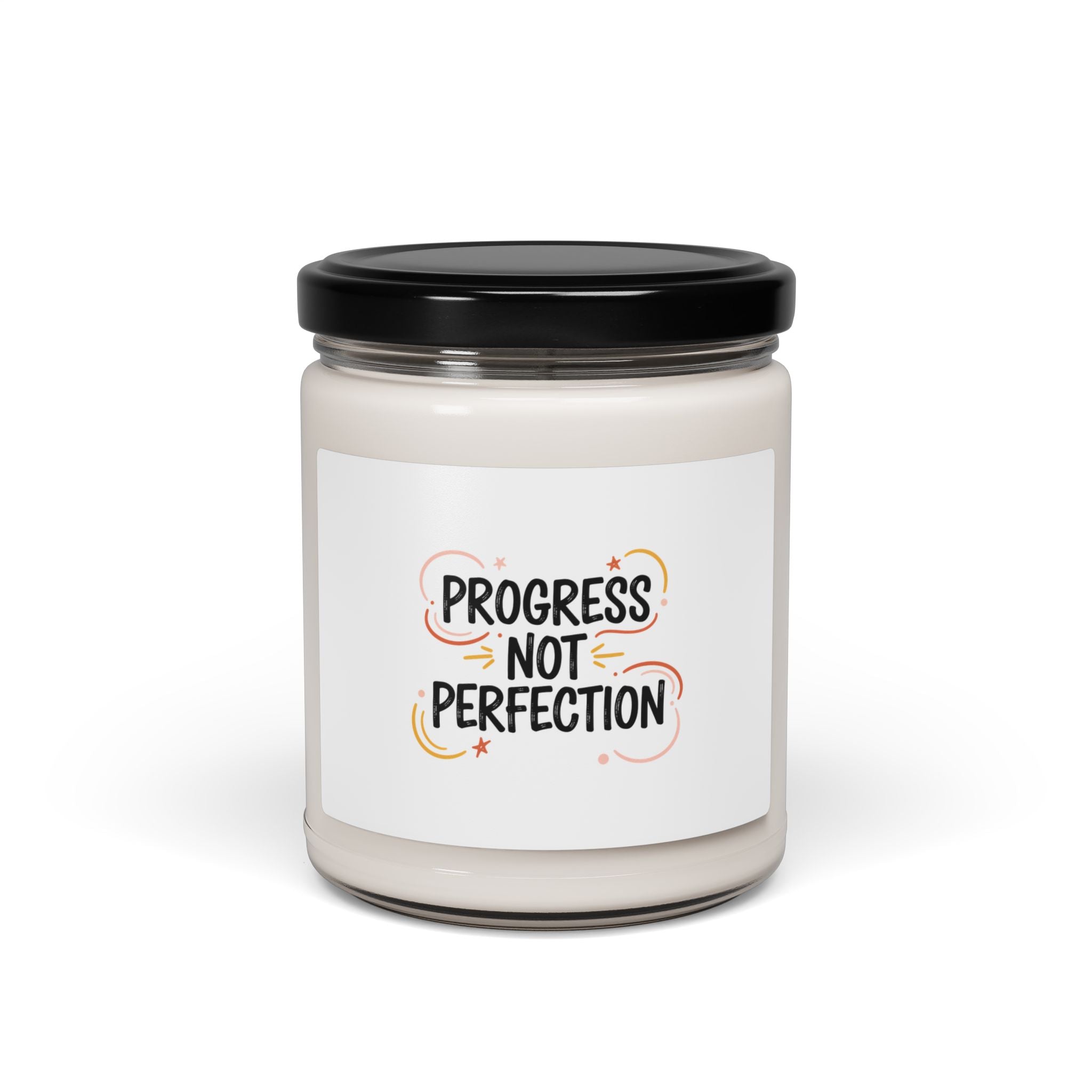 Progress Not Perfection Soy Candle | Handwritten Marker Brush Script