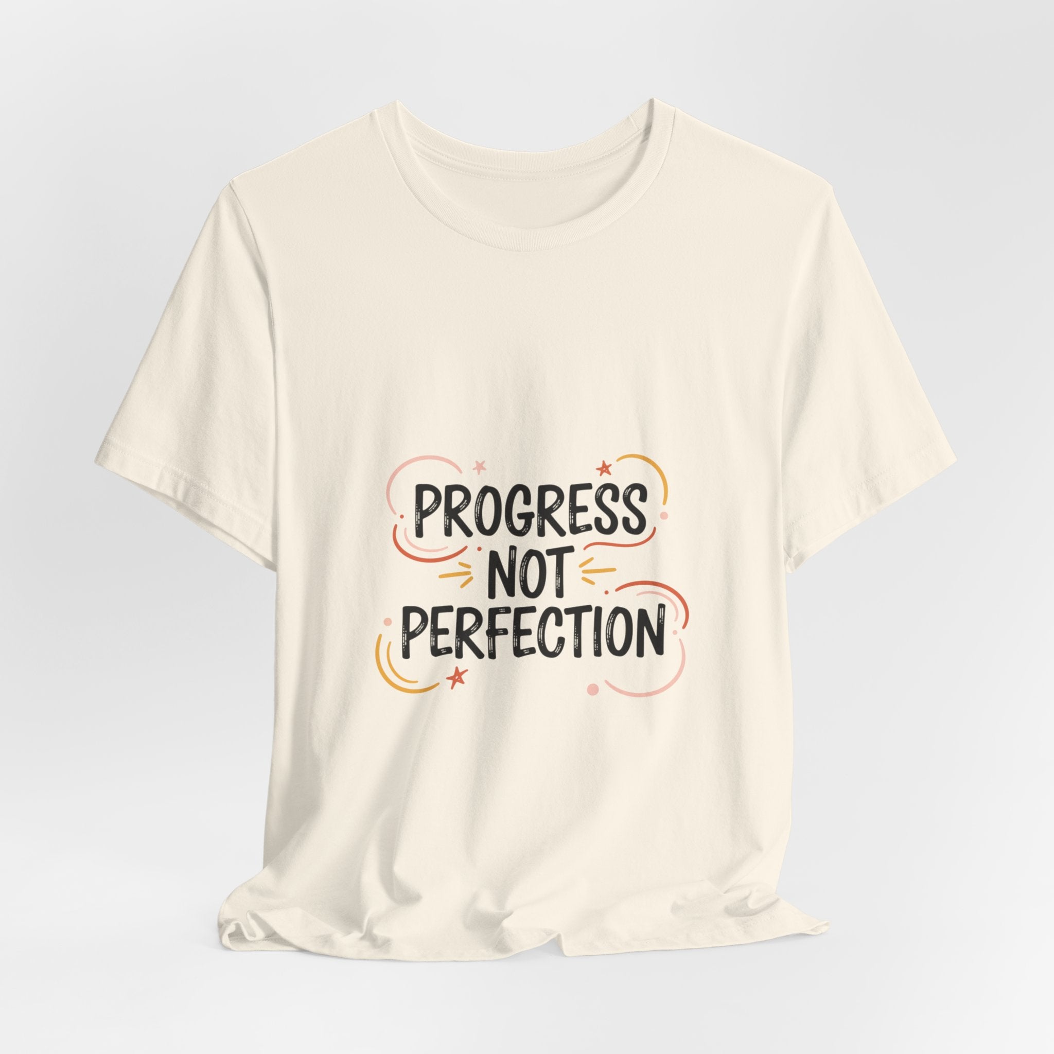 Progress Not Perfection Tee | marker font shirt, brush script tee