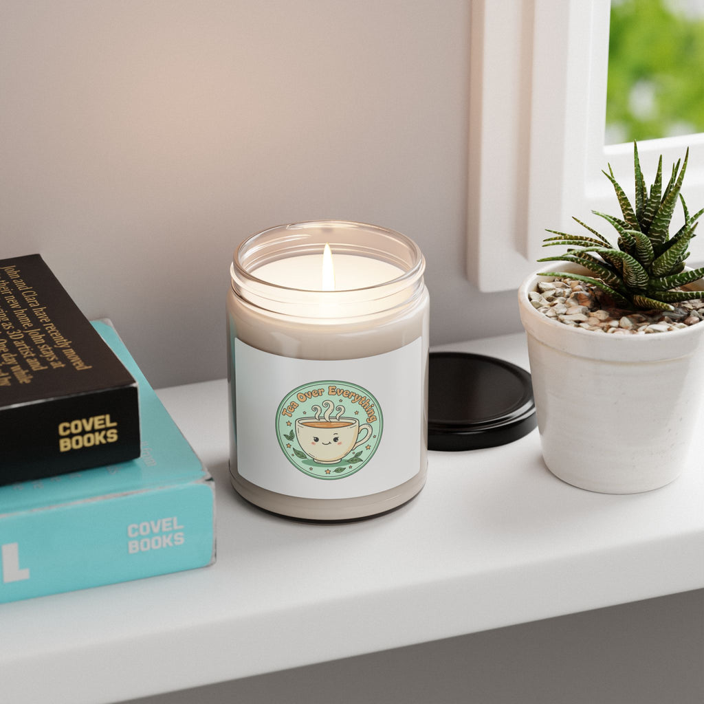 Tea Over Everything Soy Candle, tea lover decor | beverage humor