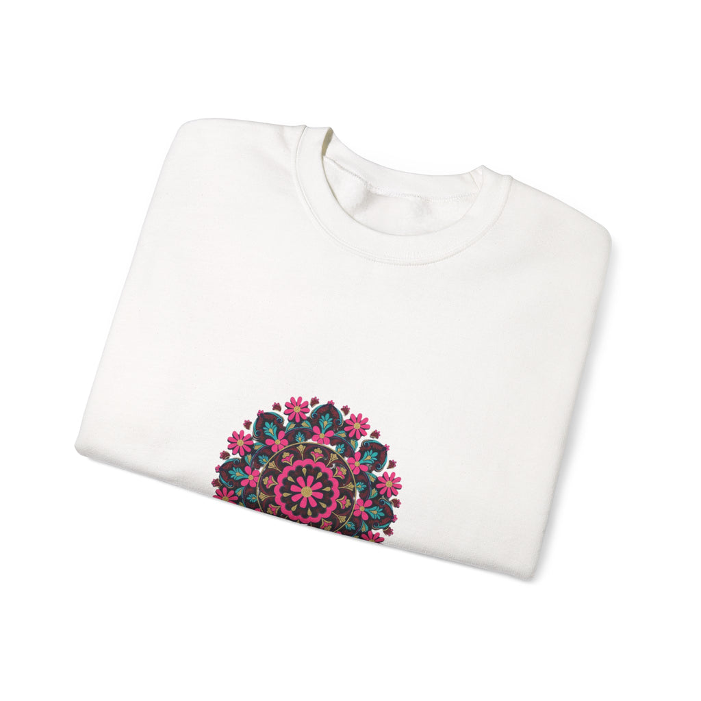 Disco Floral Paisley Mandala Crewneck Sweatshirt | 70s Revival Retro Party