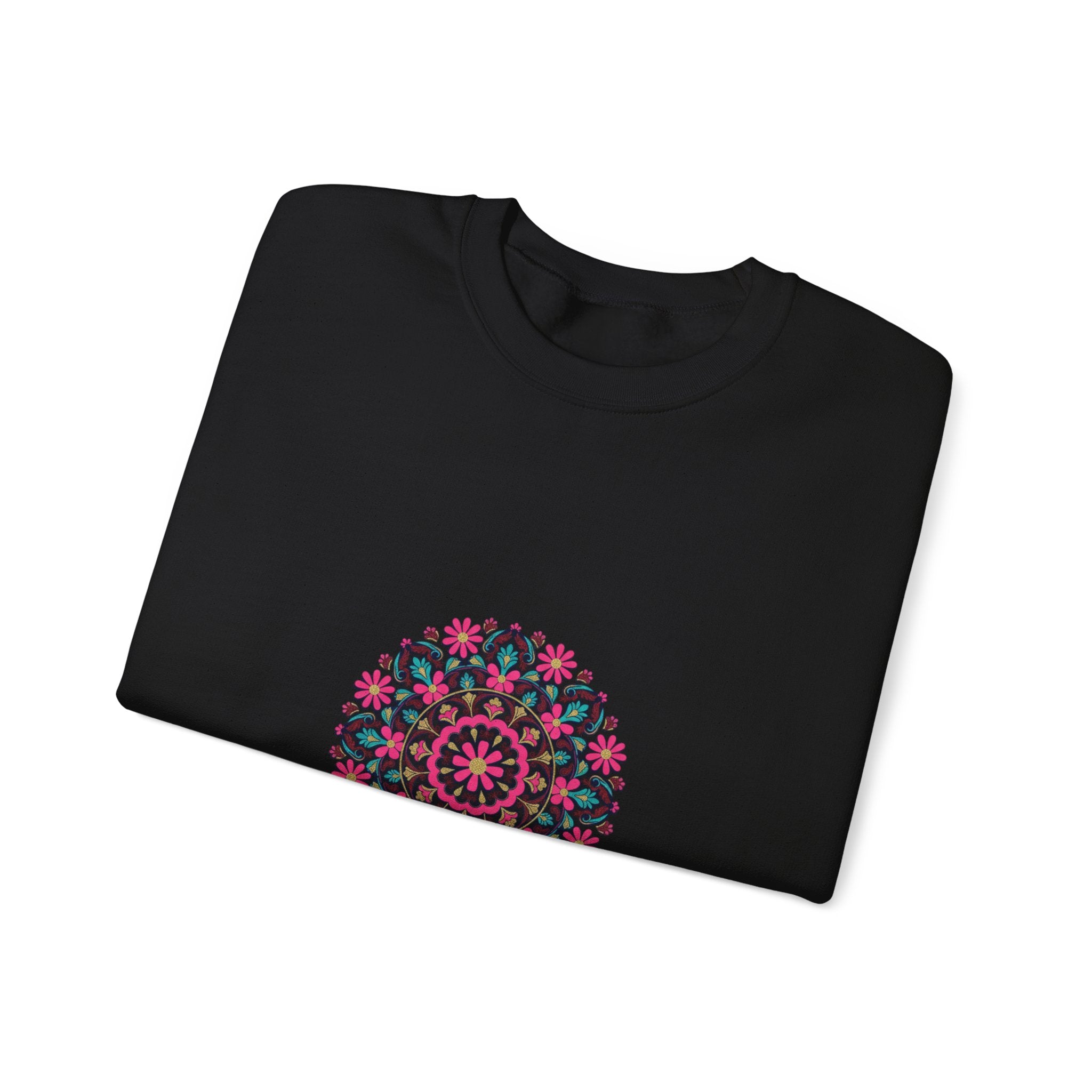 Disco Floral Paisley Mandala Crewneck Sweatshirt | 70s Revival Retro Party