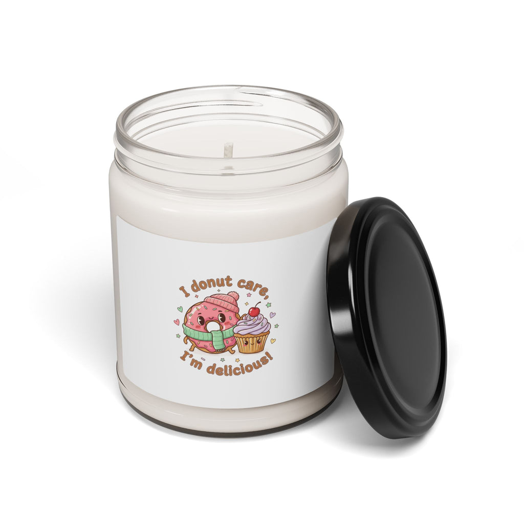 I Donut Care I'm Delicious Candle | Food Pun, Cute Pastry Illustration