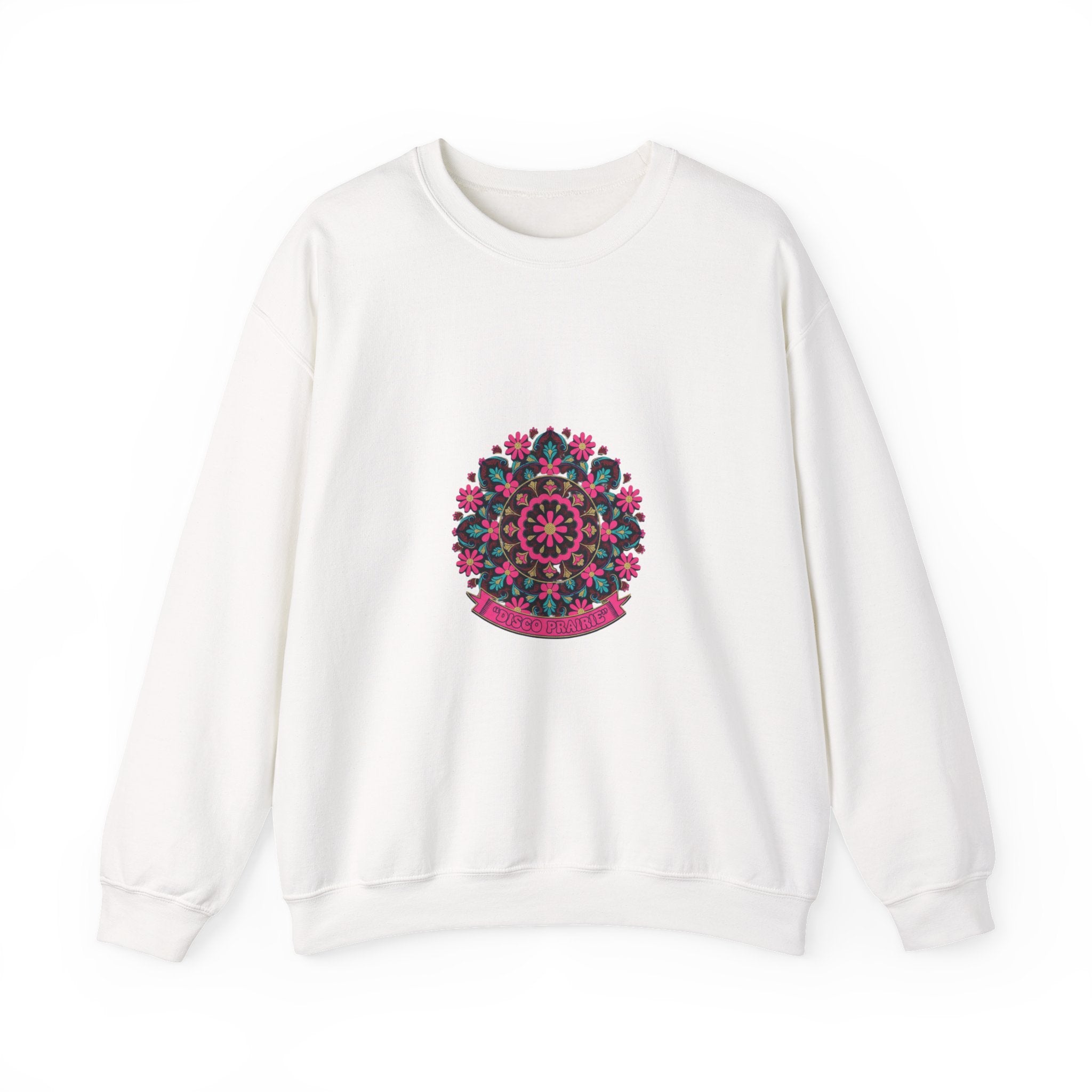 Disco Floral Paisley Mandala Crewneck Sweatshirt | 70s Revival Retro Party