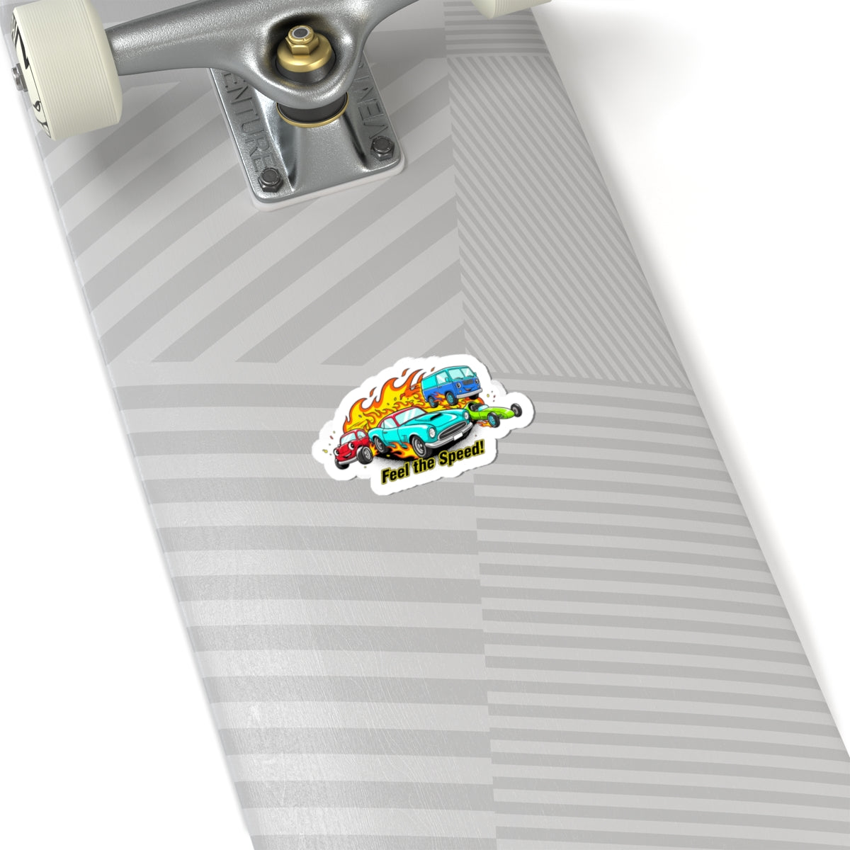 Retro Racing Flames Kiss-Cut Stickers | Cartoon Vintage Car Illustration