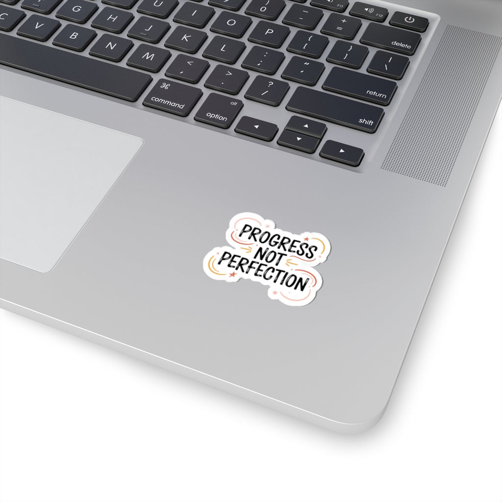 Progress Not Perfection Sticker | Handwritten Marker Brush Script, Positive Mantra