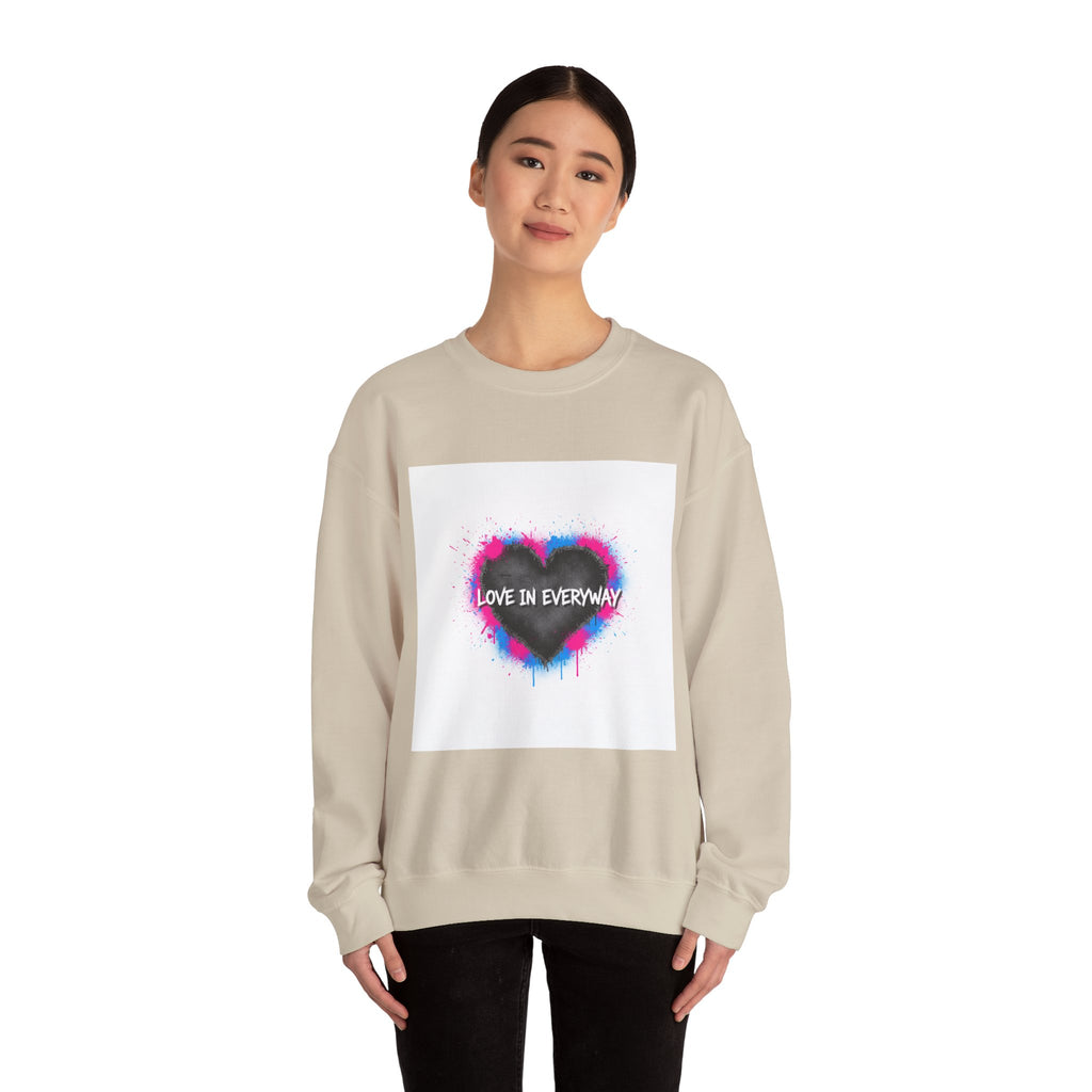 Grunge Heart 'Love in Everyway' Crewneck Sweatshirt | punk heart design