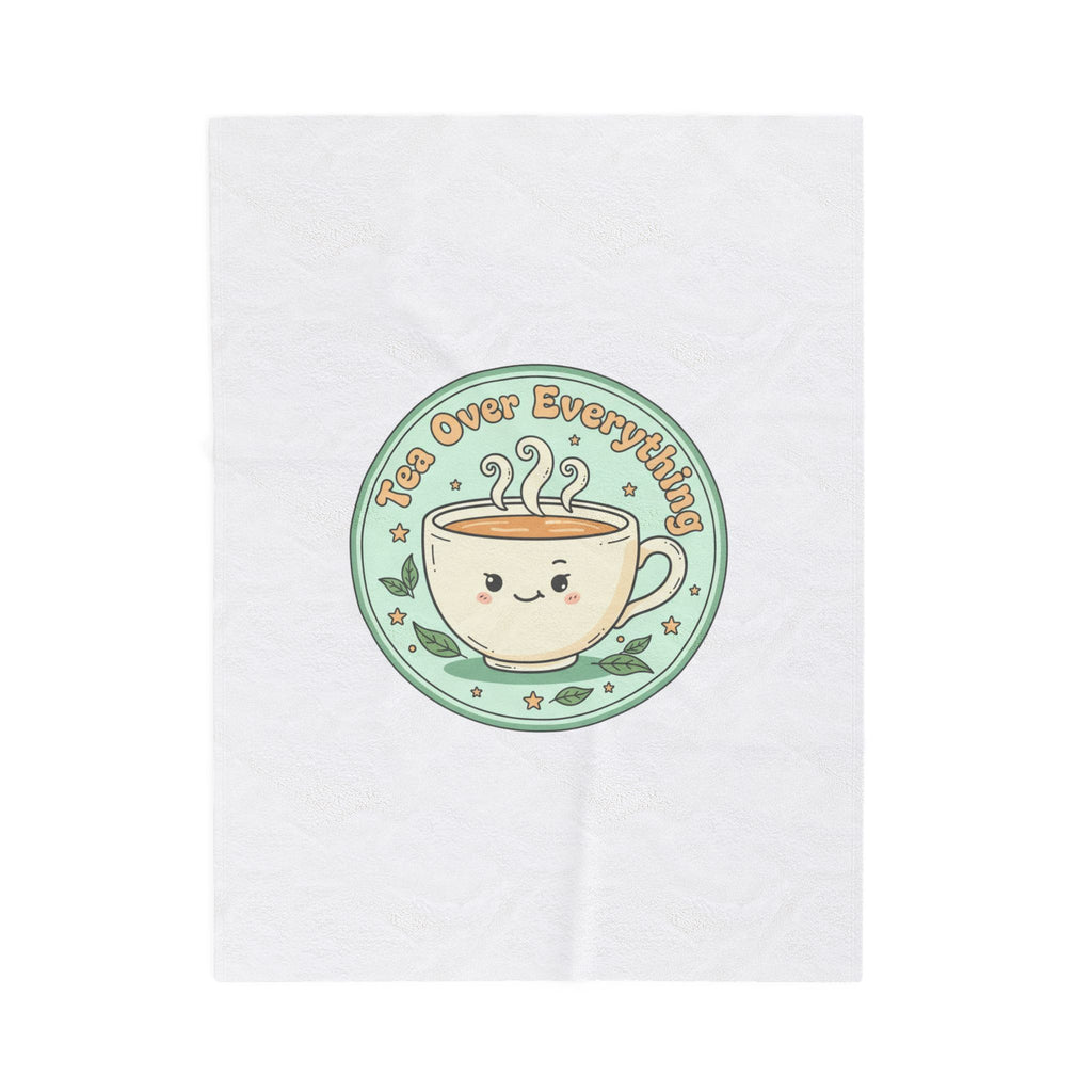Tea Over Everything Plush Blanket | tea lover, beverage humor