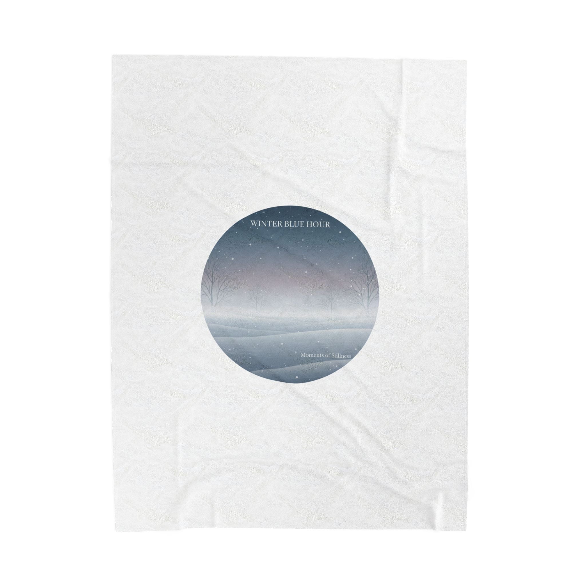 Blue Hour Winter Circle, Velveteen Blanket | twilight aesthetic, moody winter