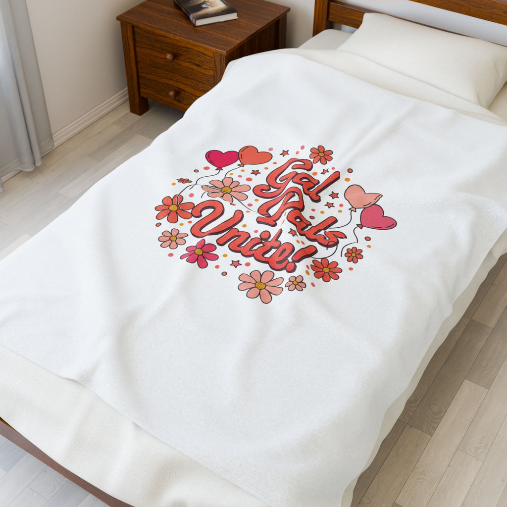 Gal Pals Unite Plush Blanket | Galentine’s design, female friendship
