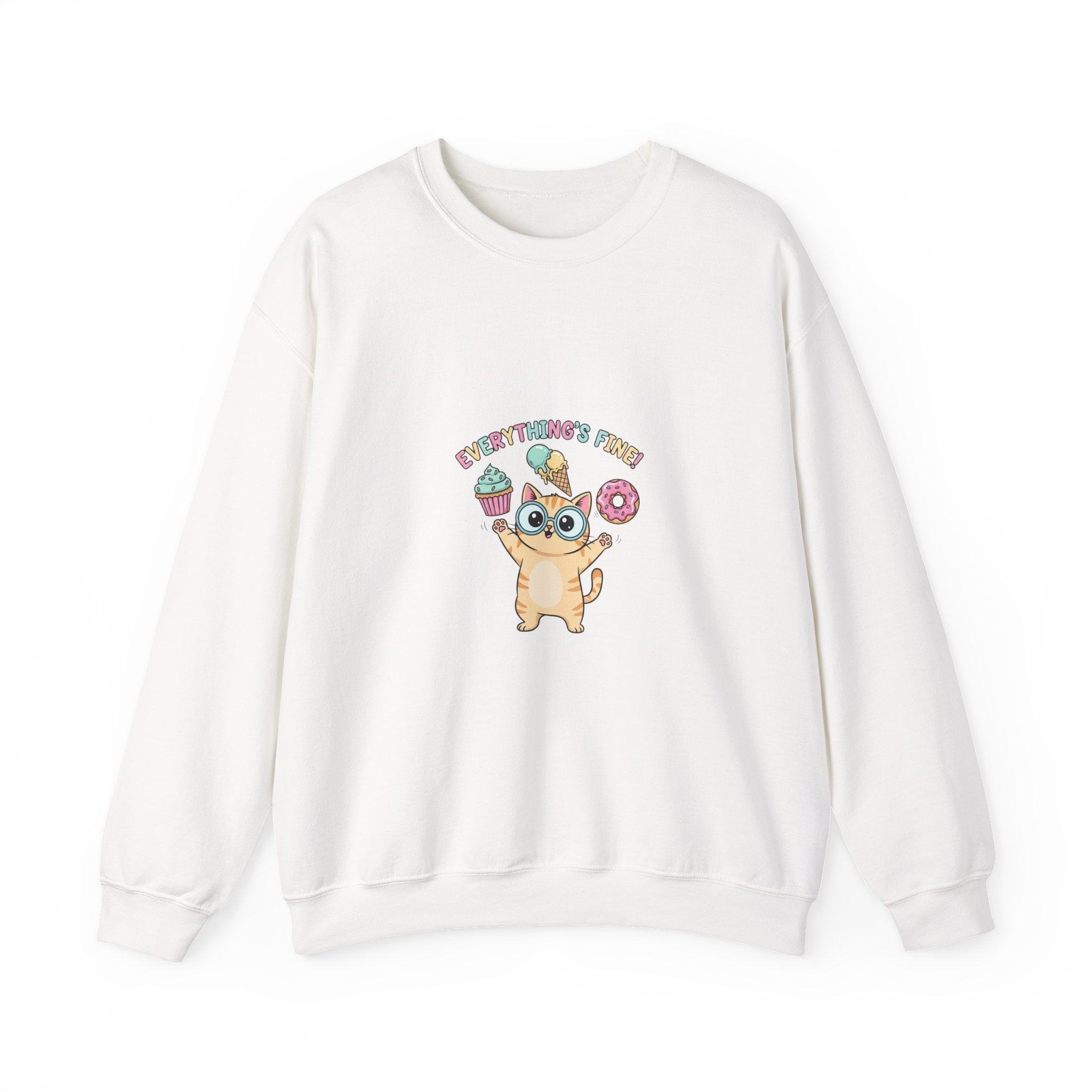 Cute Chaos Cat Sweatshirt | mildly unhinged, whimsical weird, pastel kawaii