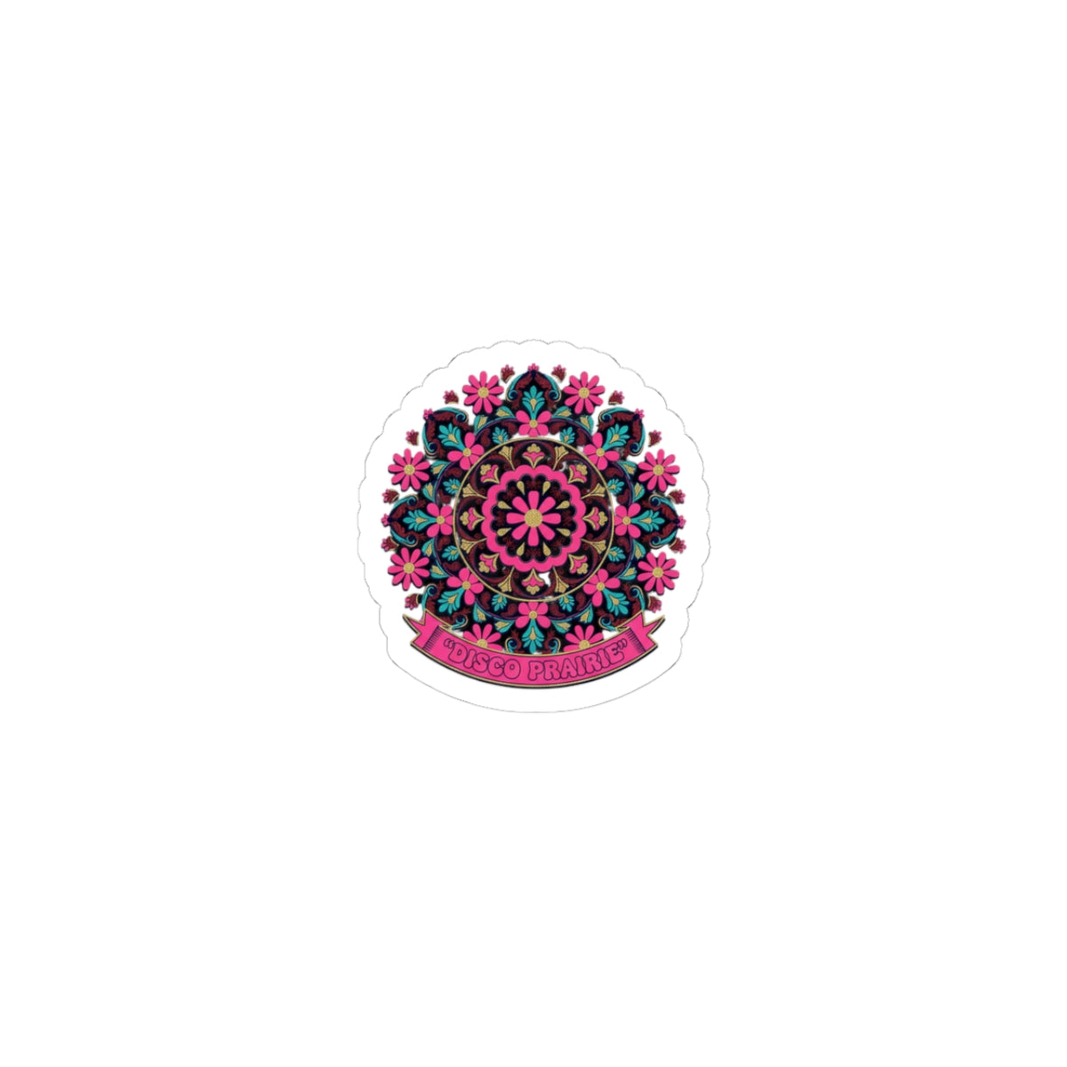 Disco Floral Mandala Sticker | disco florals, vintage paisley print