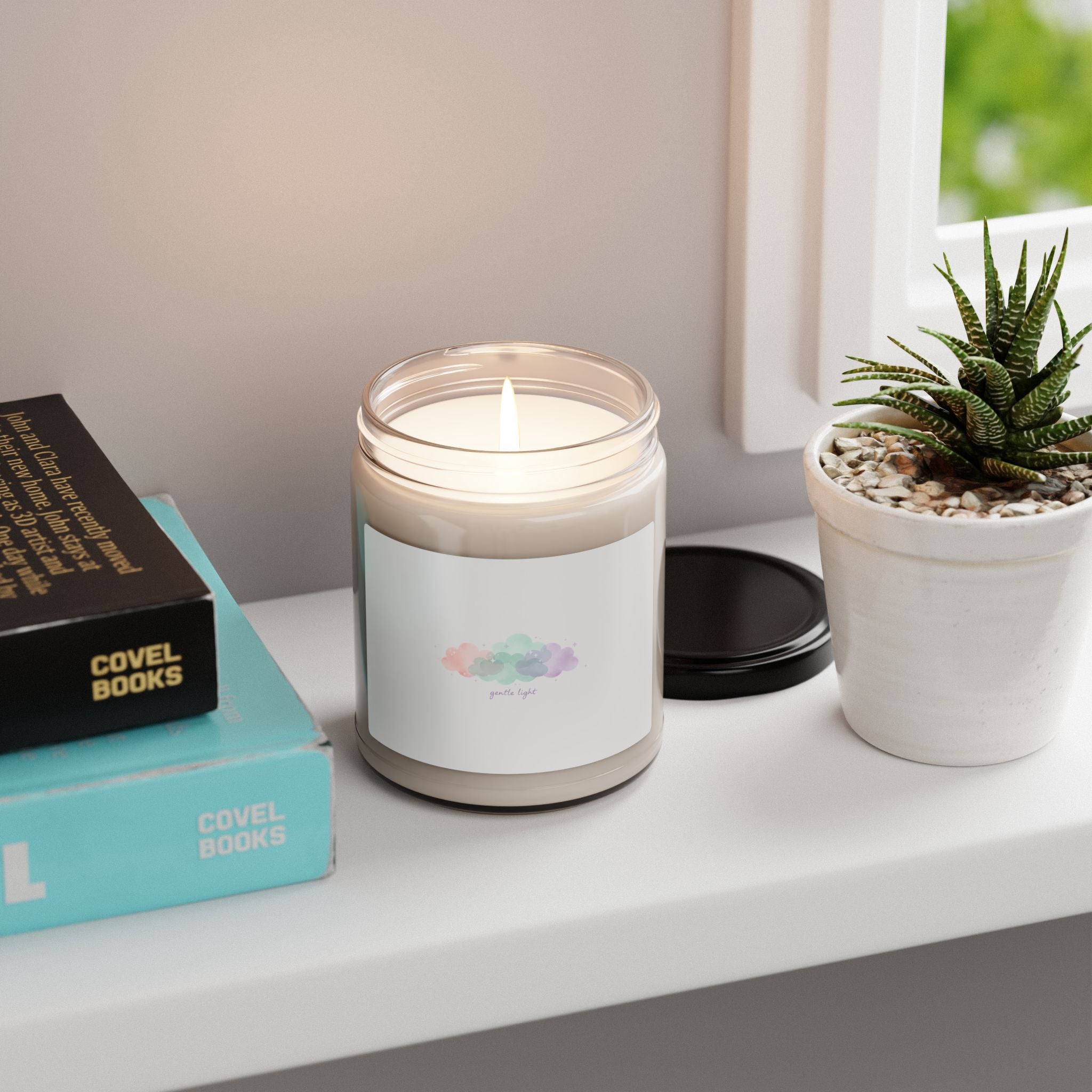 Dreamy Pastel Gradient Cloud Candle, Soy Candle | Pastel Winter Design